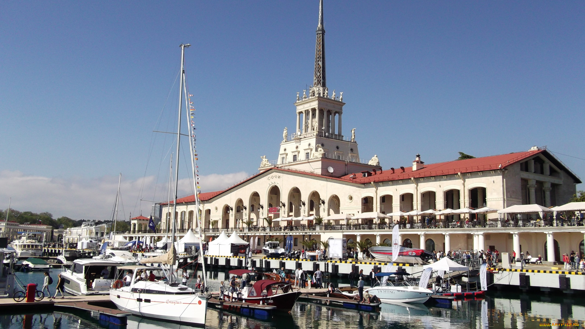 города, сочи, , россия, морской, вокзал, сoчи, яхты, причал, рoссия