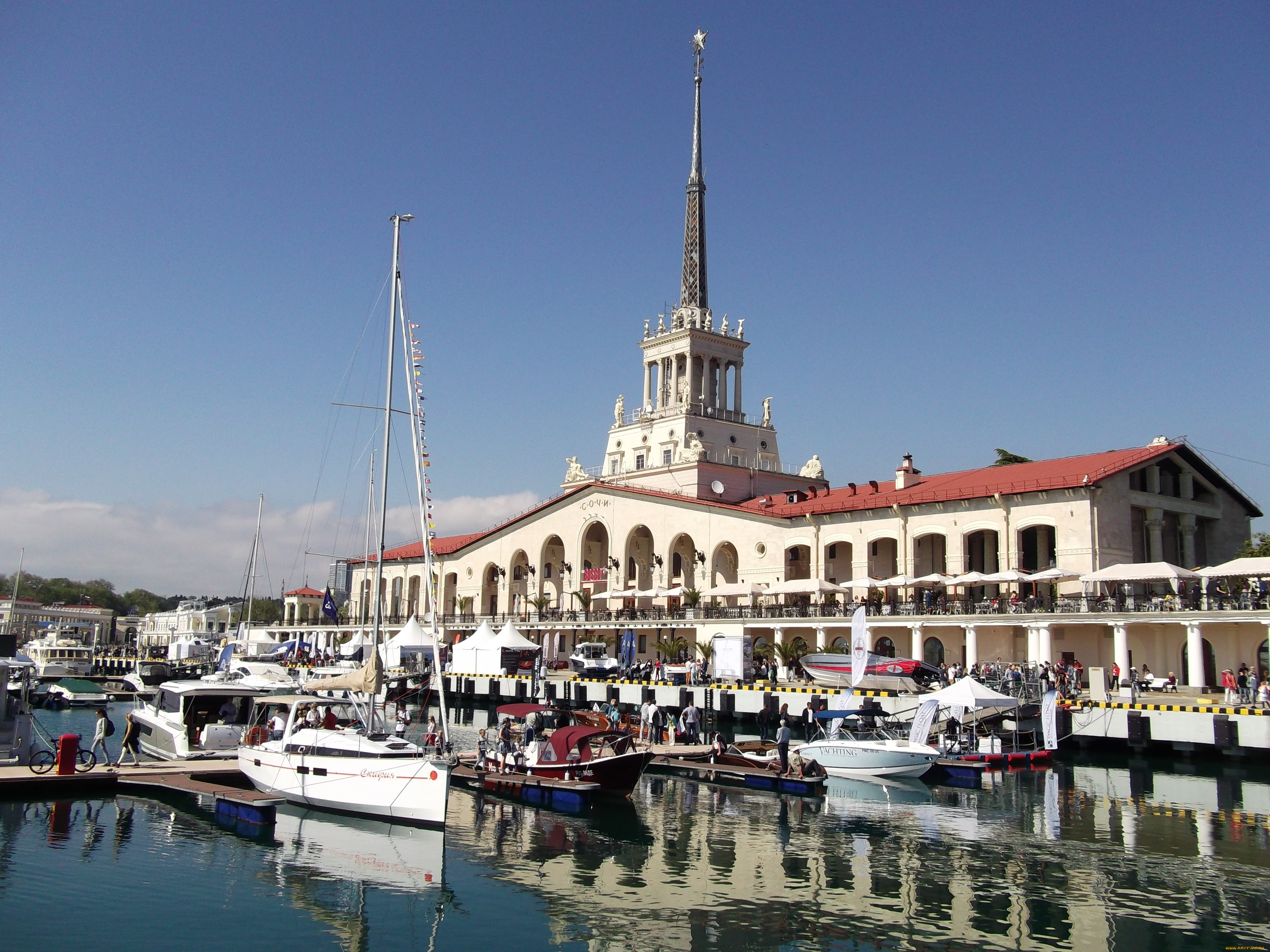 города, сочи, , россия, морской, вокзал, сoчи, яхты, причал, рoссия