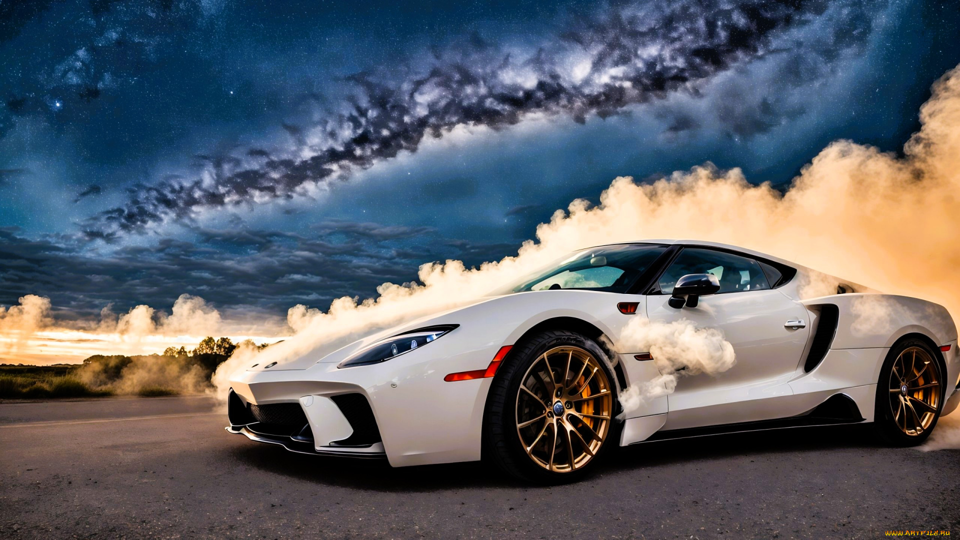 автомобили, 3д, белый, дым, облака