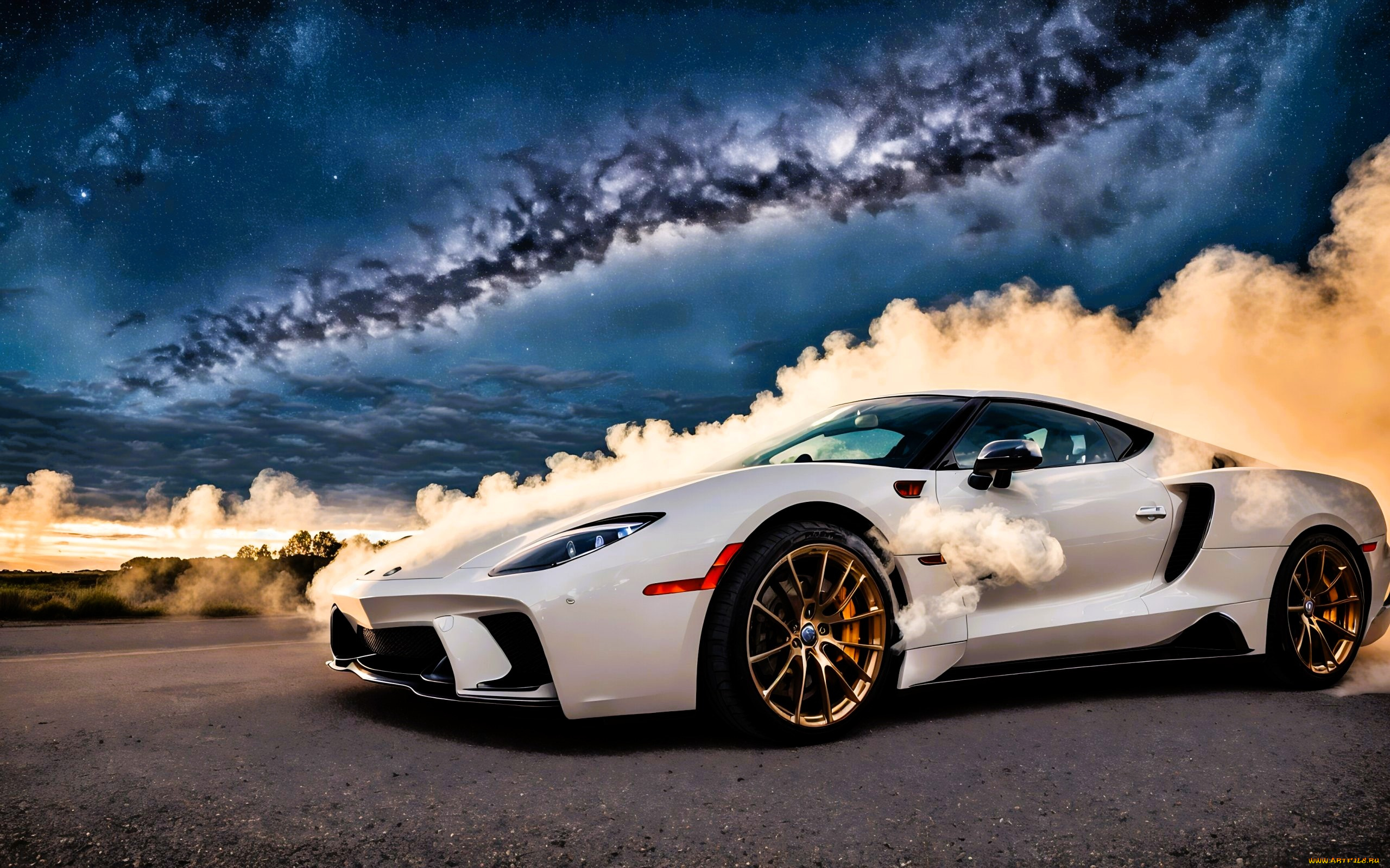 автомобили, 3д, белый, дым, облака