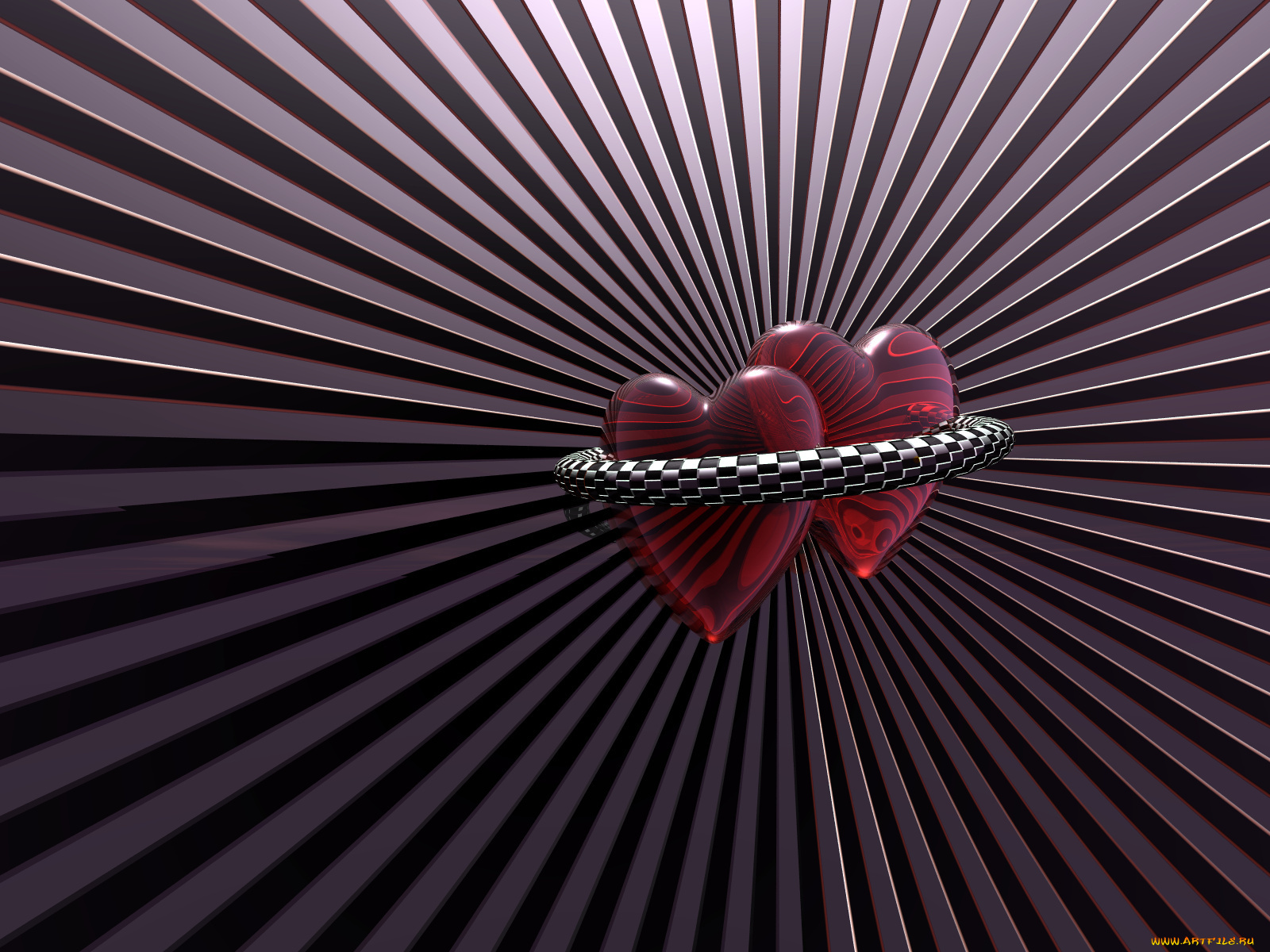3д, графика, romance, сердечки, лучи