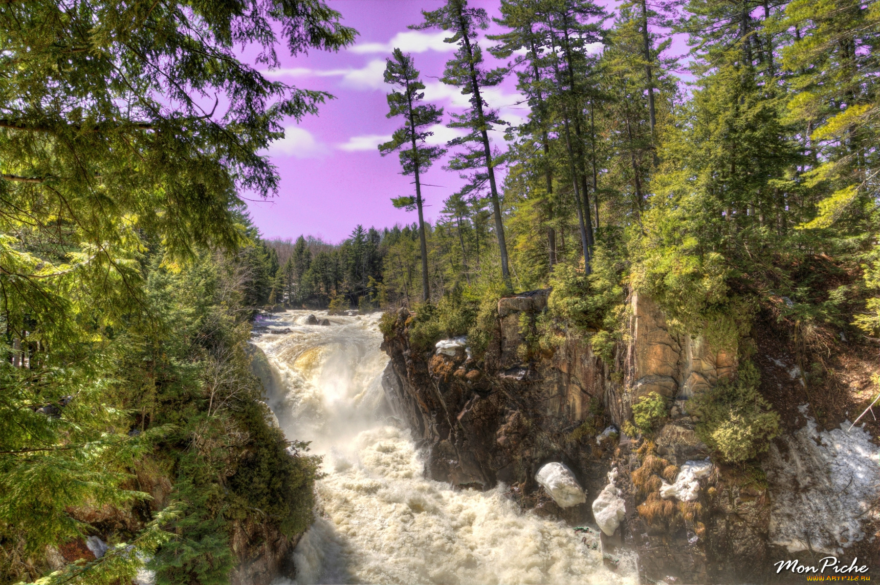 the, dorwin, falls, regional, park, in, rawdon, природа, водопады, квебек