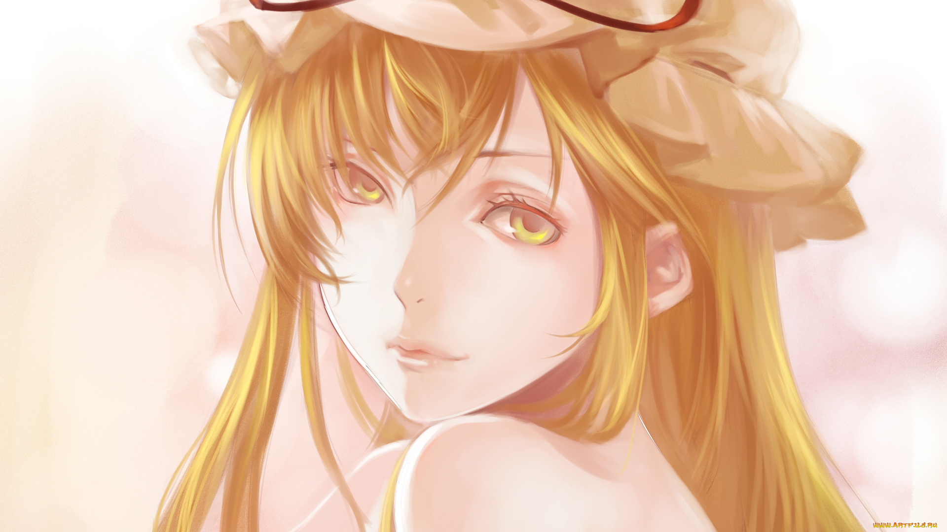 аниме, touhou, девушка, лицо, взгляд, глаза