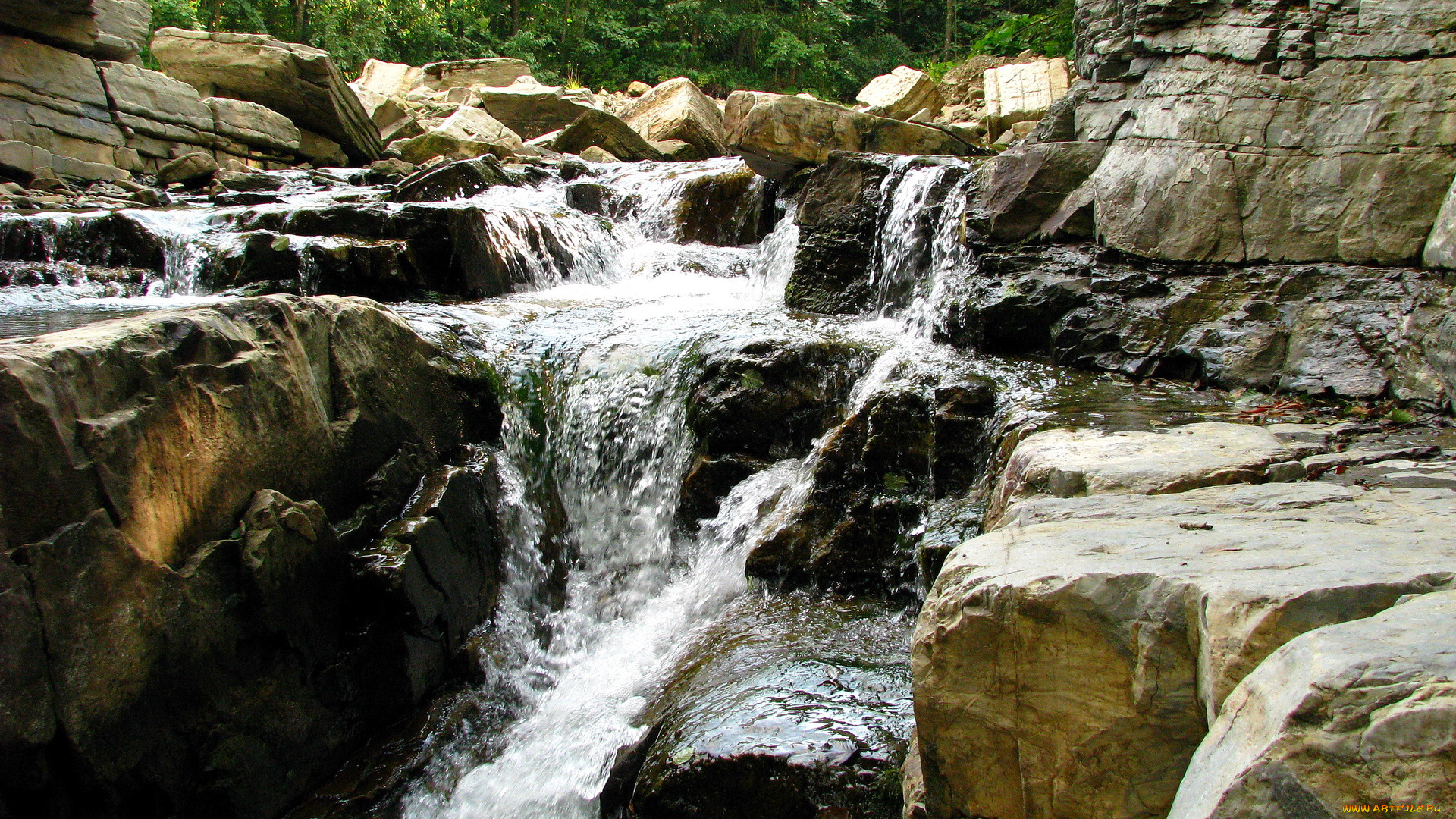 природа, водопады, бухтивецкий, водопад, украина, горгани