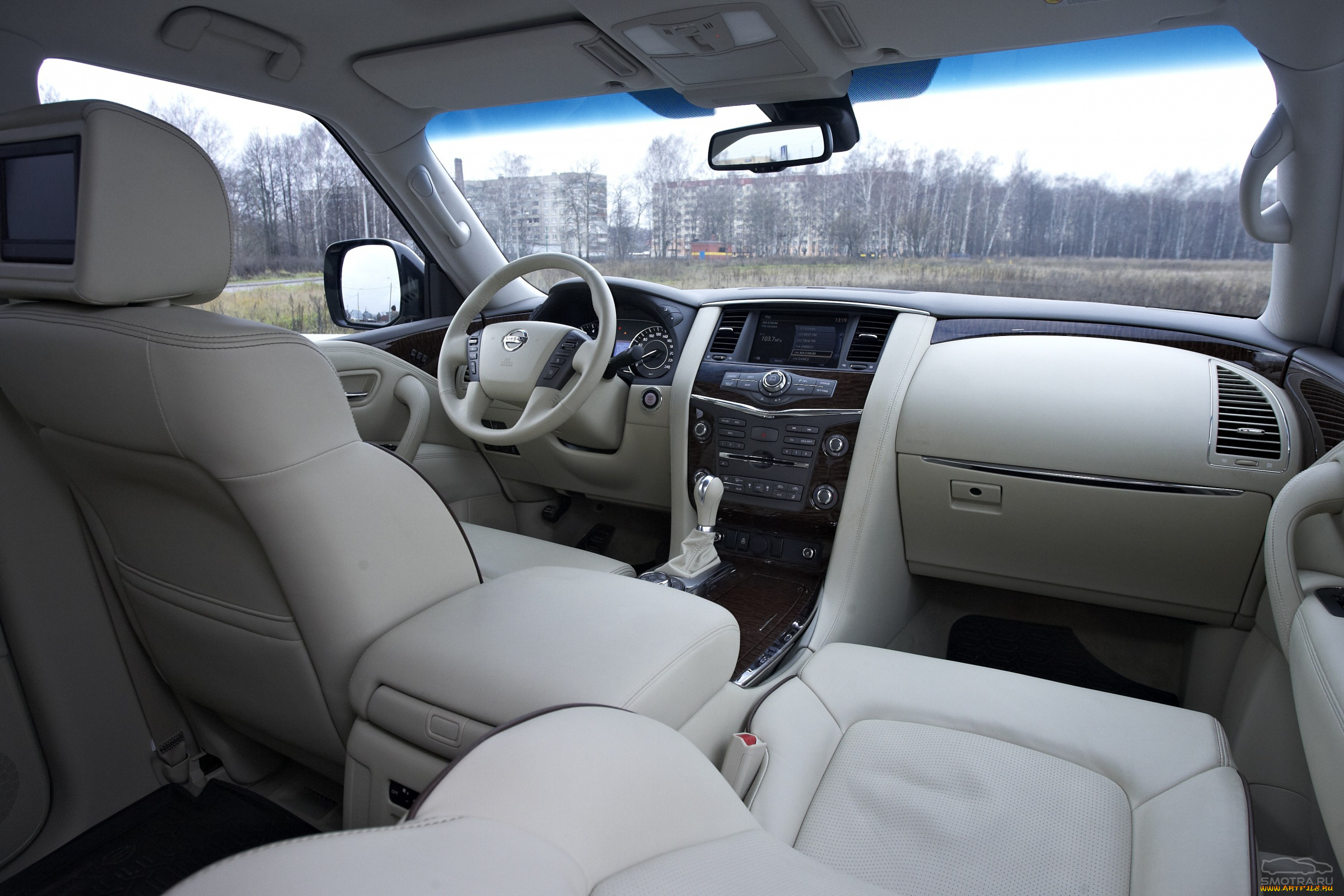 nissan, patrol, y62, автомобили, интерьеры, дерево, интерьер, кожа