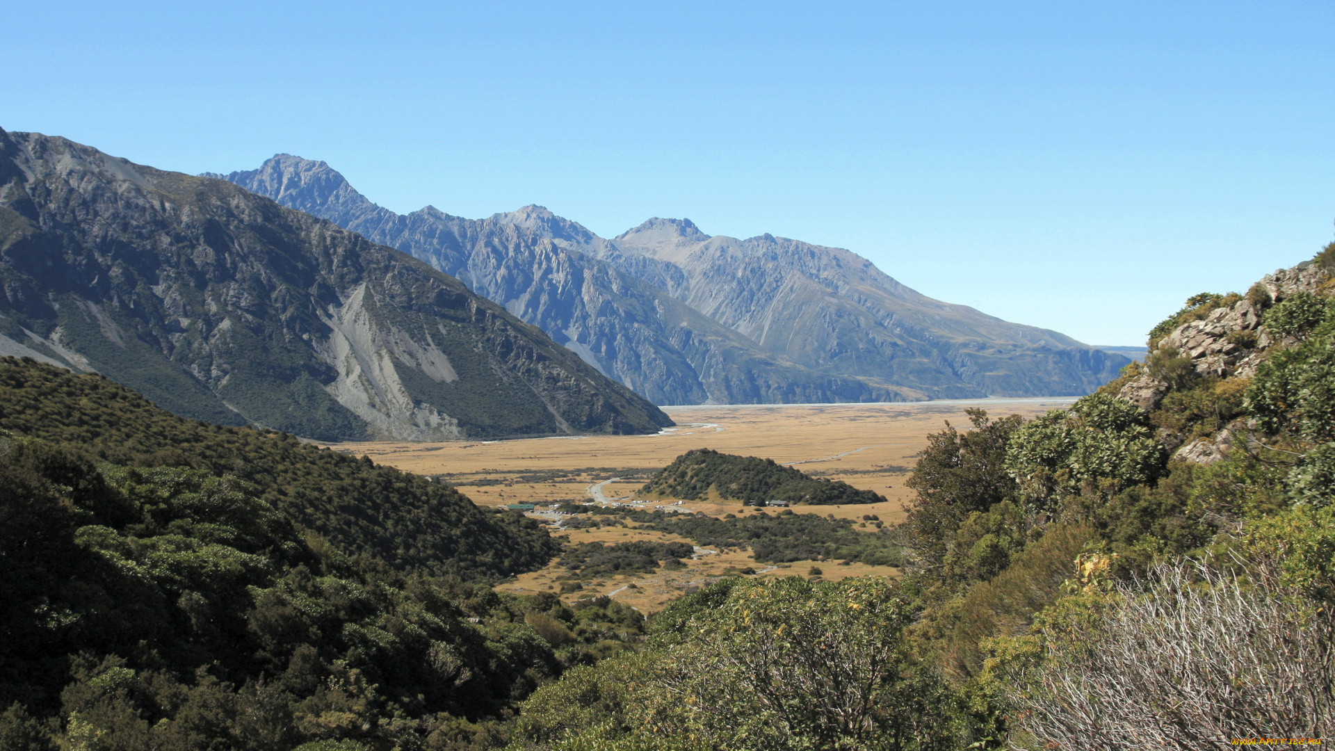 mount, cook, national, park, new, zealand, природа, горы