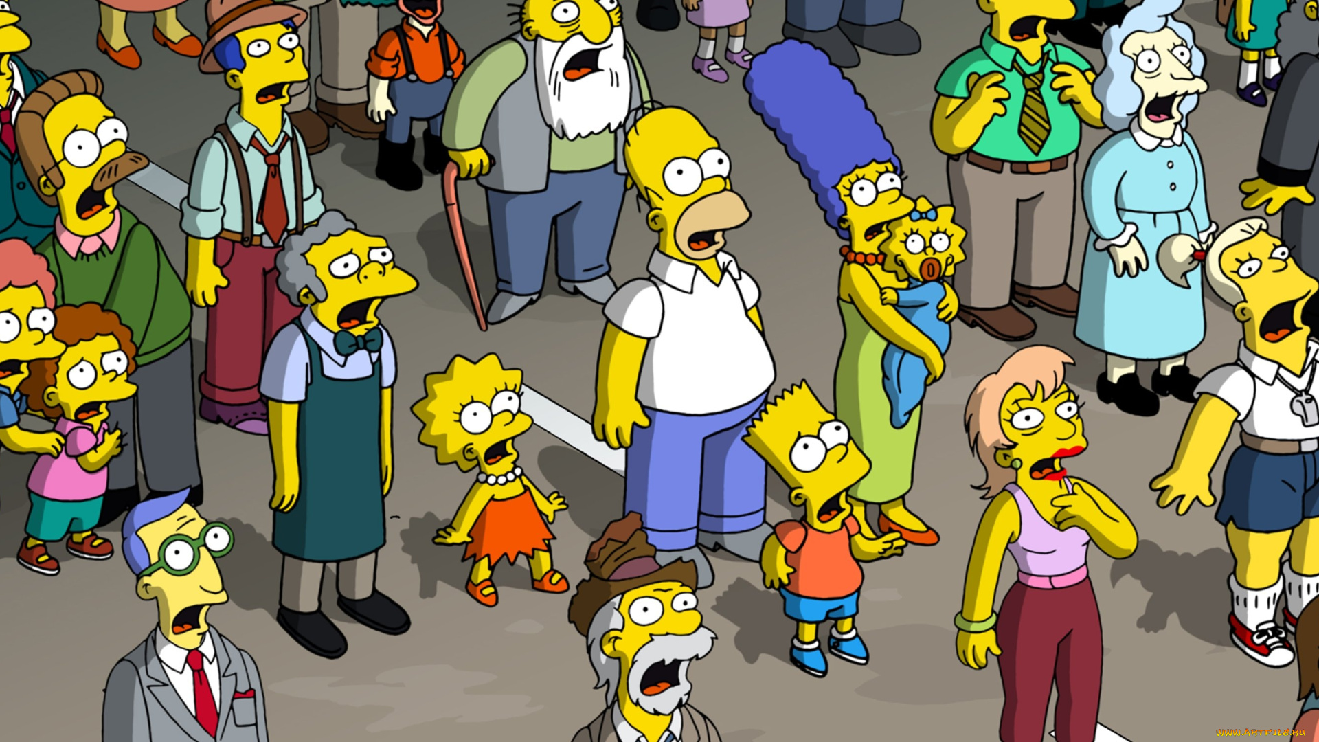 мультфильмы, the, simpsons, жители, спрингфильда, люди