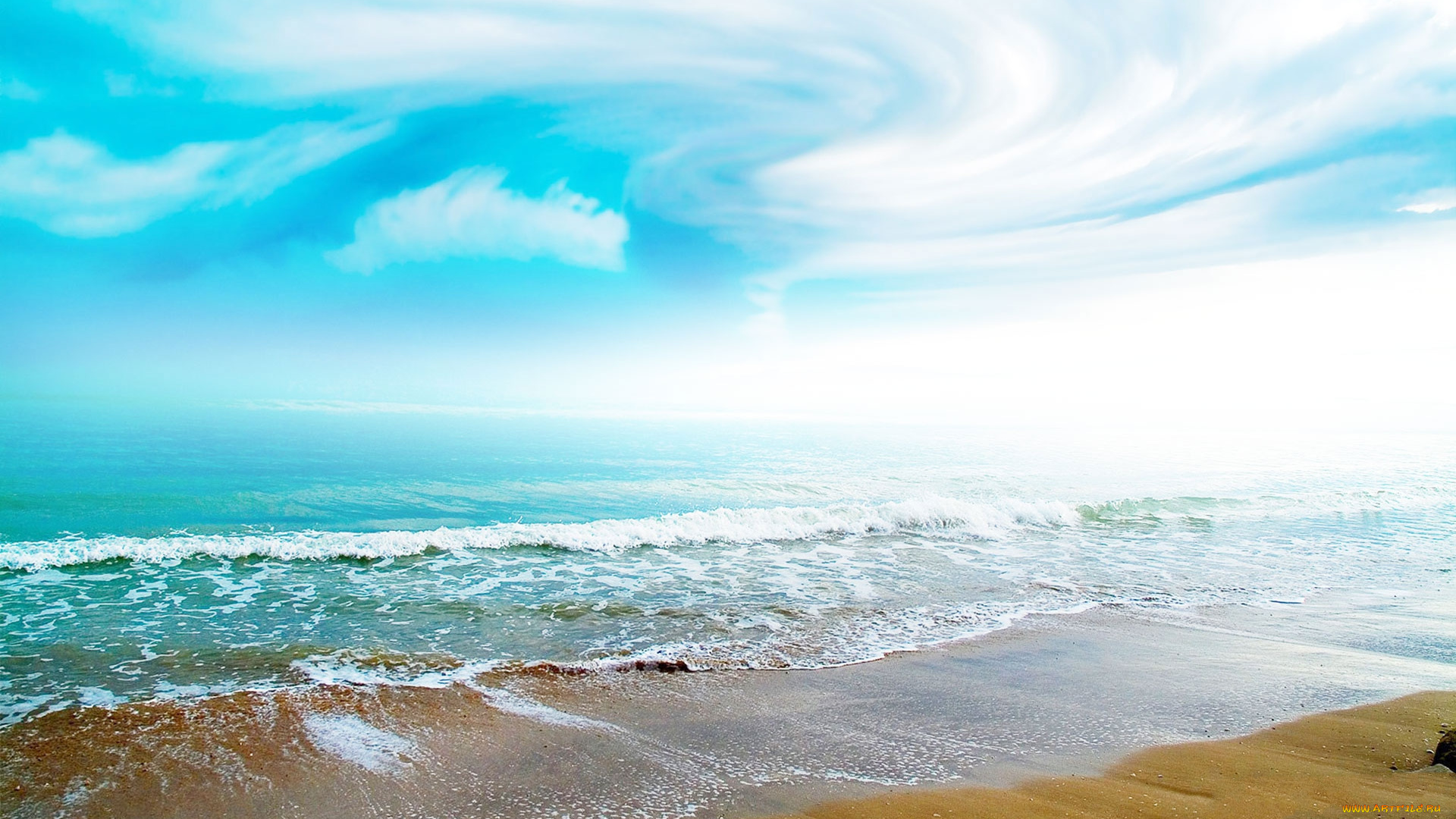 природа, моря, океаны, кеан, свет, облака, волны, пляж