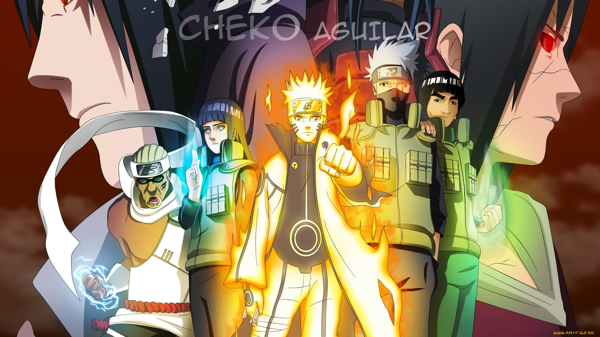 аниме, naruto, персонажи, арт, саске, учиха, киллер-би, обито, мадара, итачи, хината, хьюга, наруто, узумаки, какаши, хатаке, гай