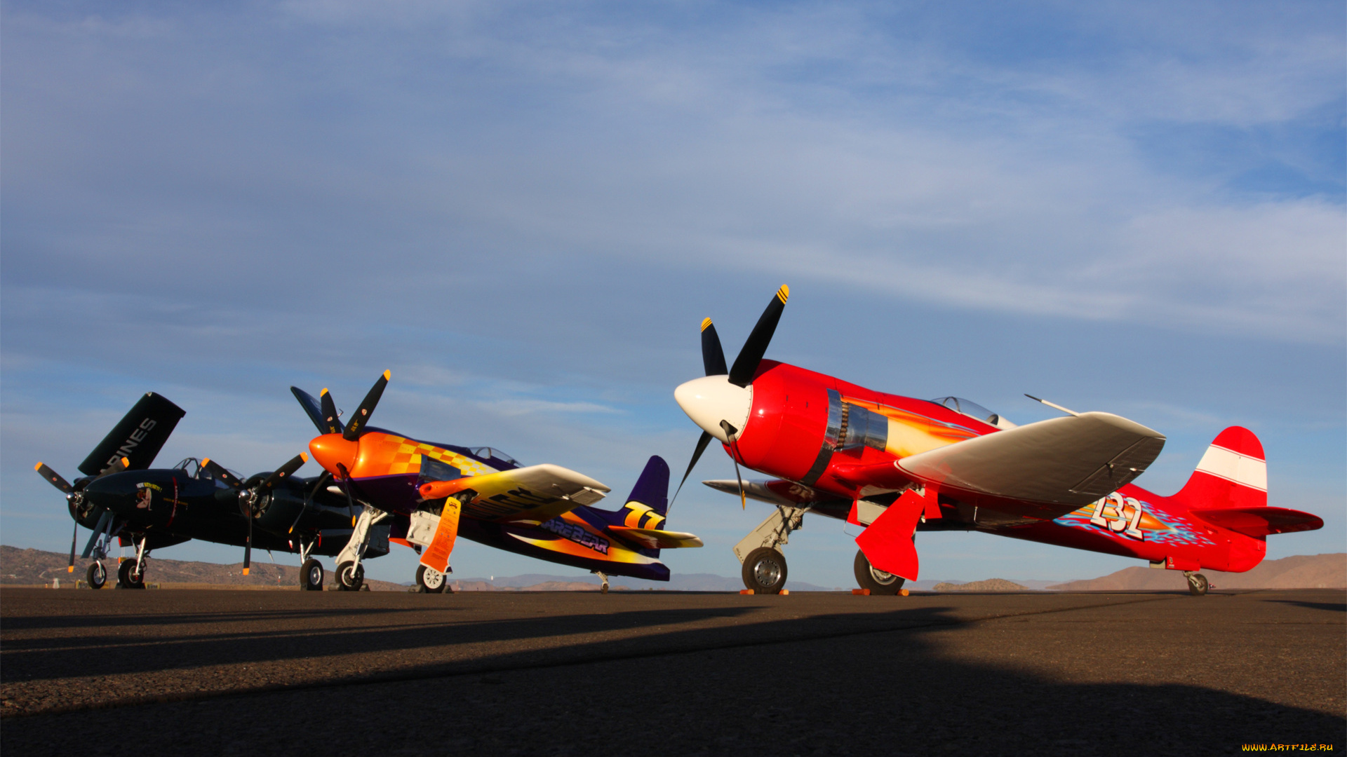 авиация, лёгкие, и, одномоторные, самолёты, 3, разноцветный