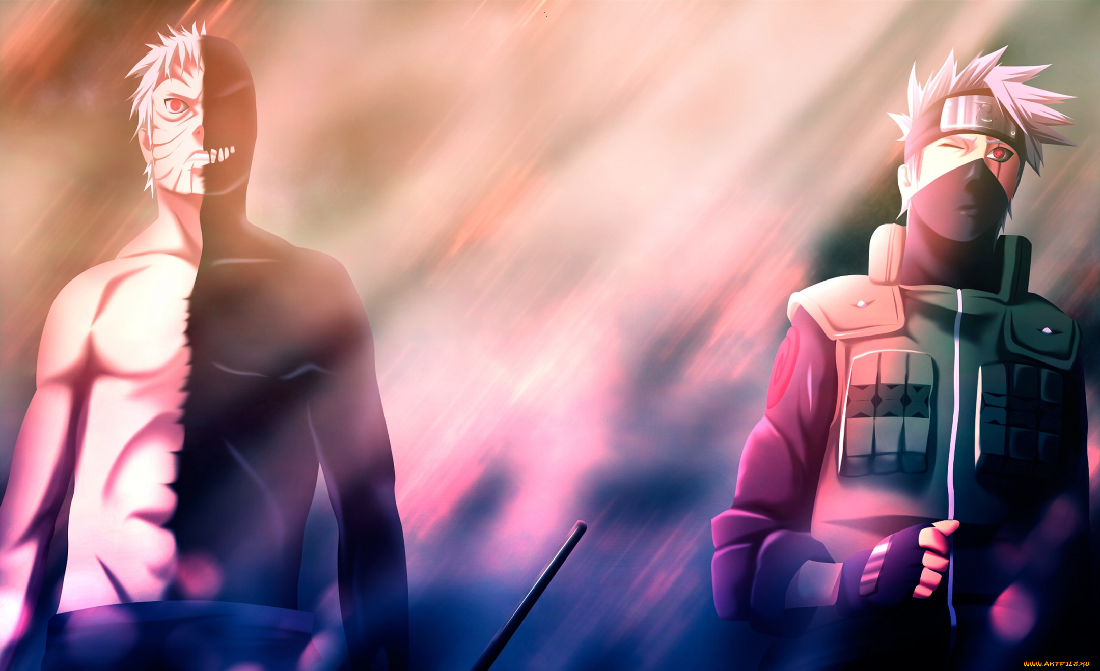 аниме, naruto, какаши, учиха, обито, ххатаке