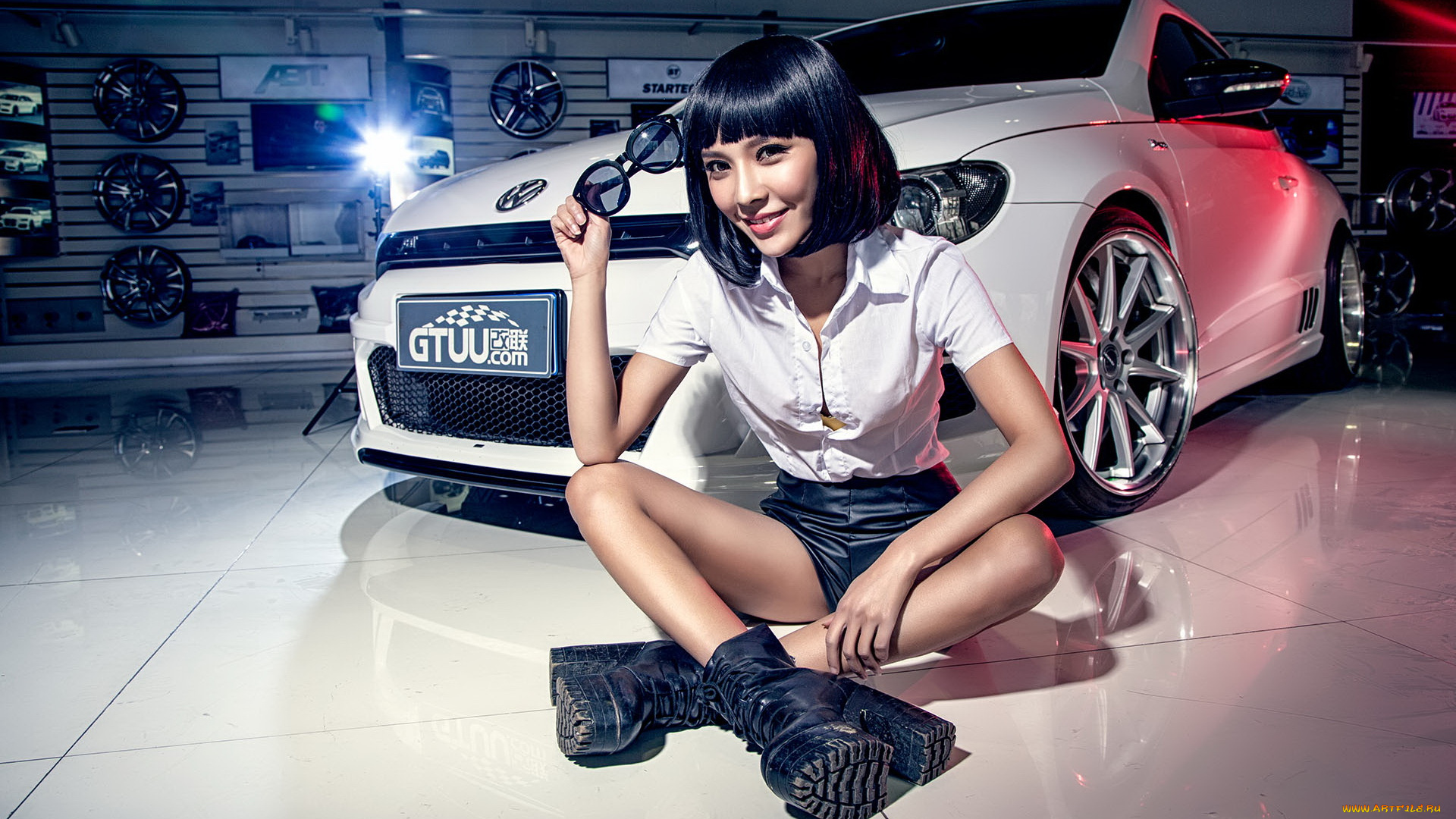 автомобили, -авто, с, девушками, автомобиль, девушка, фон, взгляд, азиатка