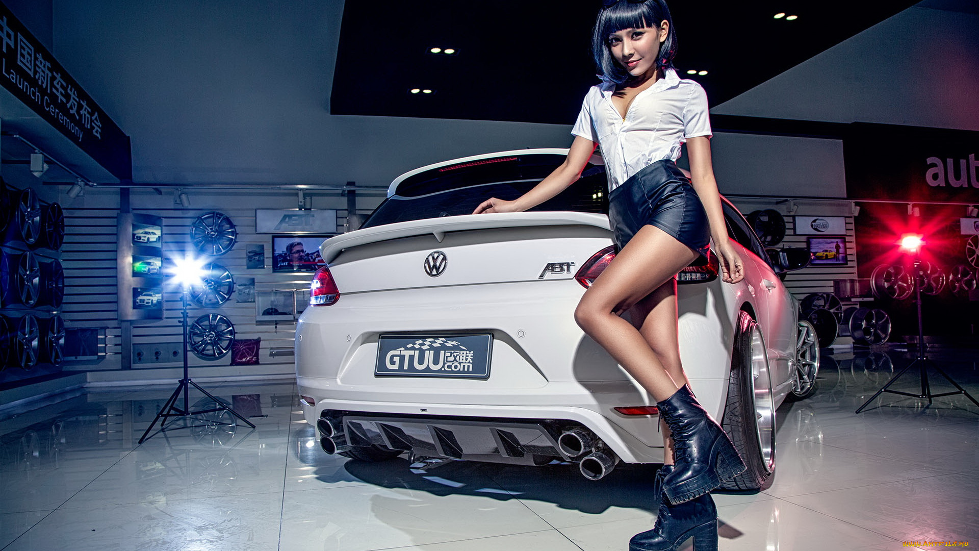 автомобили, -авто, с, девушками, азиатка, автомобиль, фон, взгляд, девушка