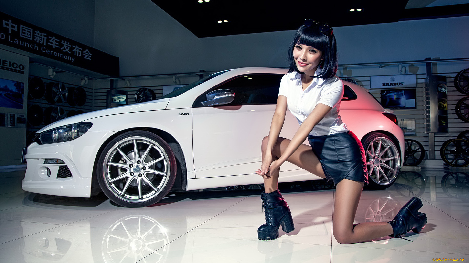 автомобили, -авто, с, девушками, девушка, автомобиль, фон, взгляд, азиатка