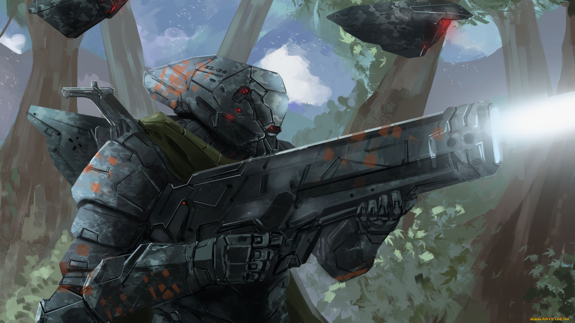 фэнтези, роботы, , киборги, , механизмы, арт, peter, balogh, солдат, оружие, броня