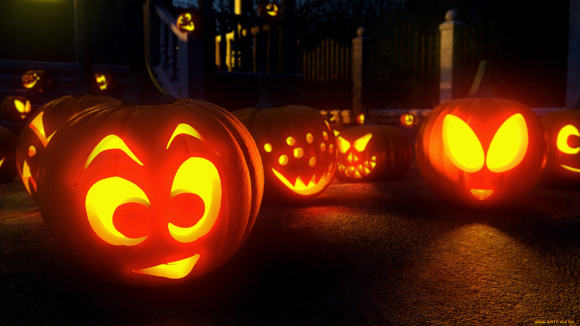 праздничные, хэллоуин, тыквы