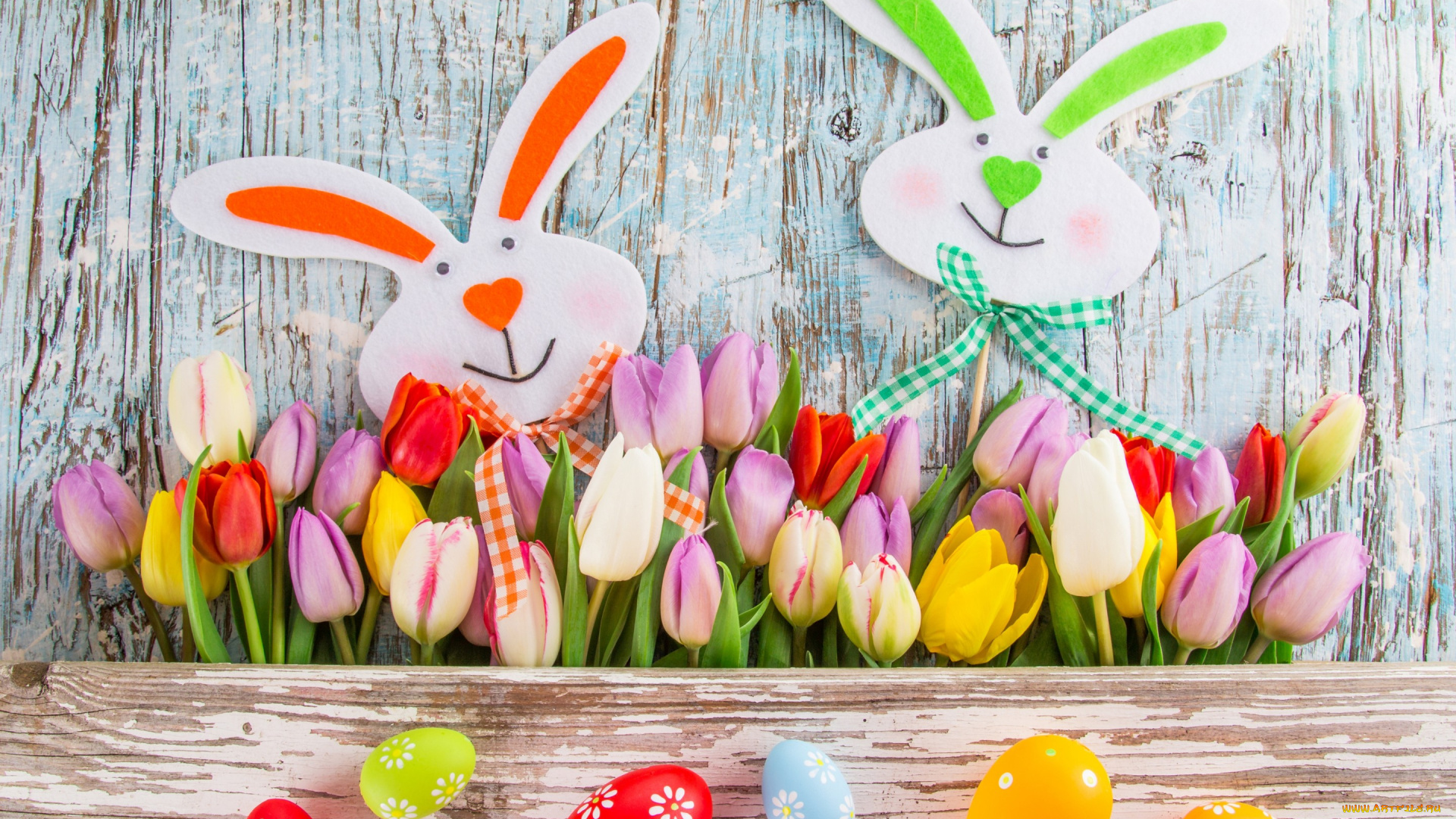 праздничные, пасха, easter, tulips, eggs, colorful, spring, яйца, тюльпаны, цветы