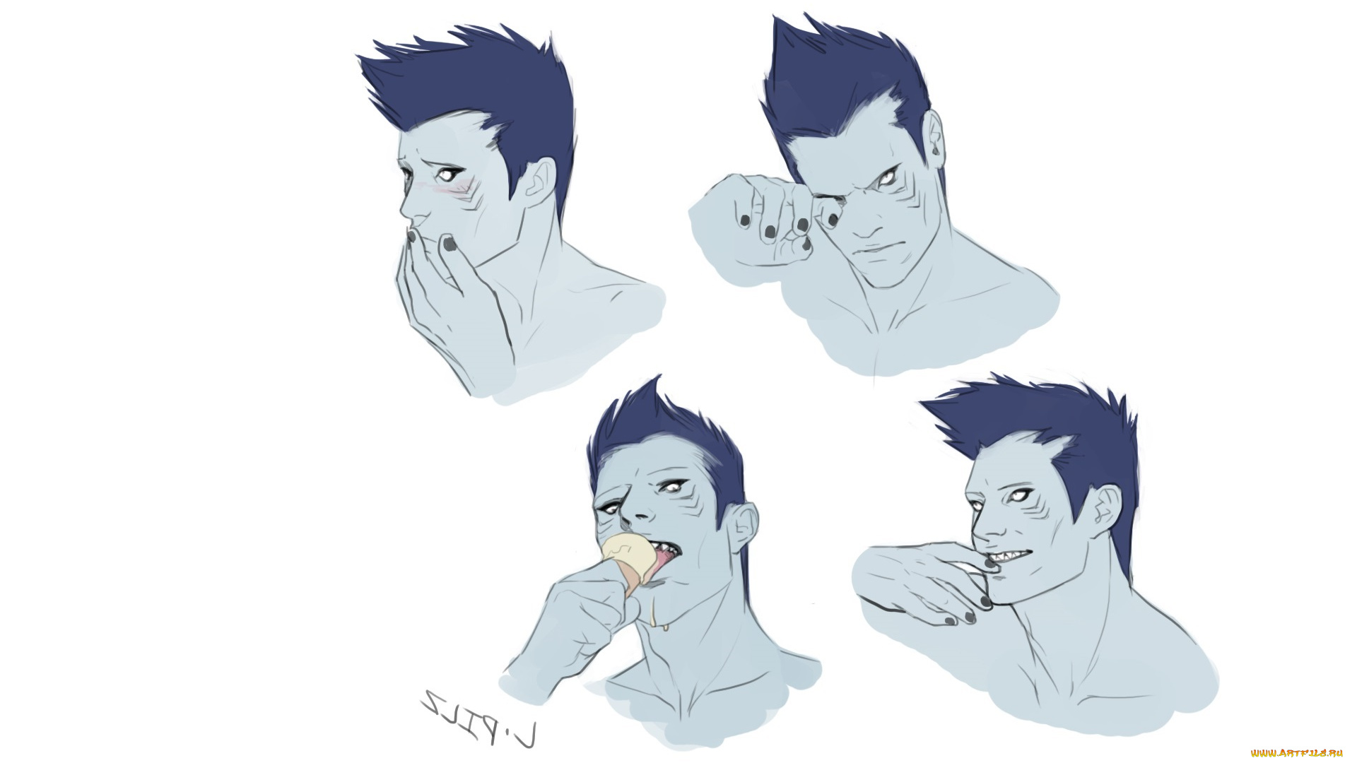 разное, арты, туман, мечник, парень, кисаме, наруто, аниме, арт