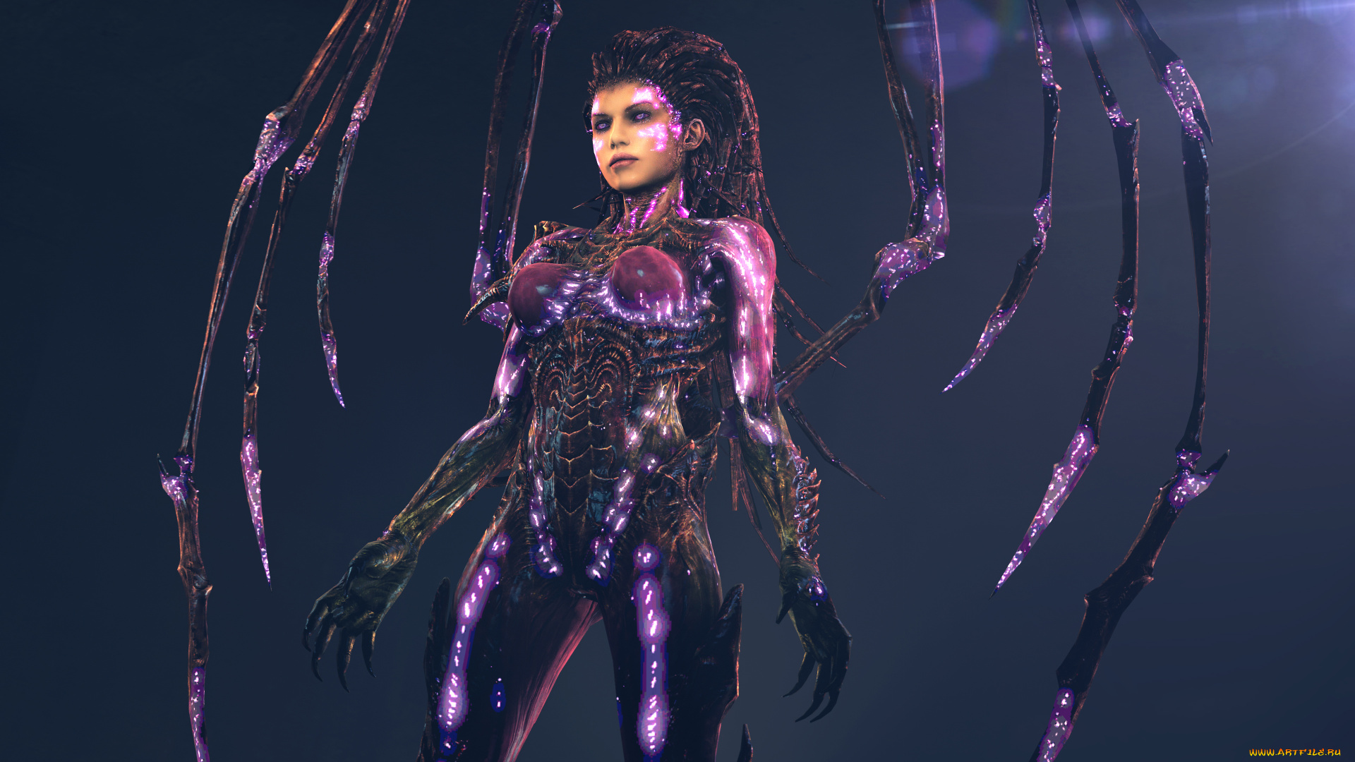 видео, игры, starcraft, ii, , heart, of, the, swarm, sarah, kerrigan, starcraft, 2, zerg, queen, of, blades, fan, art