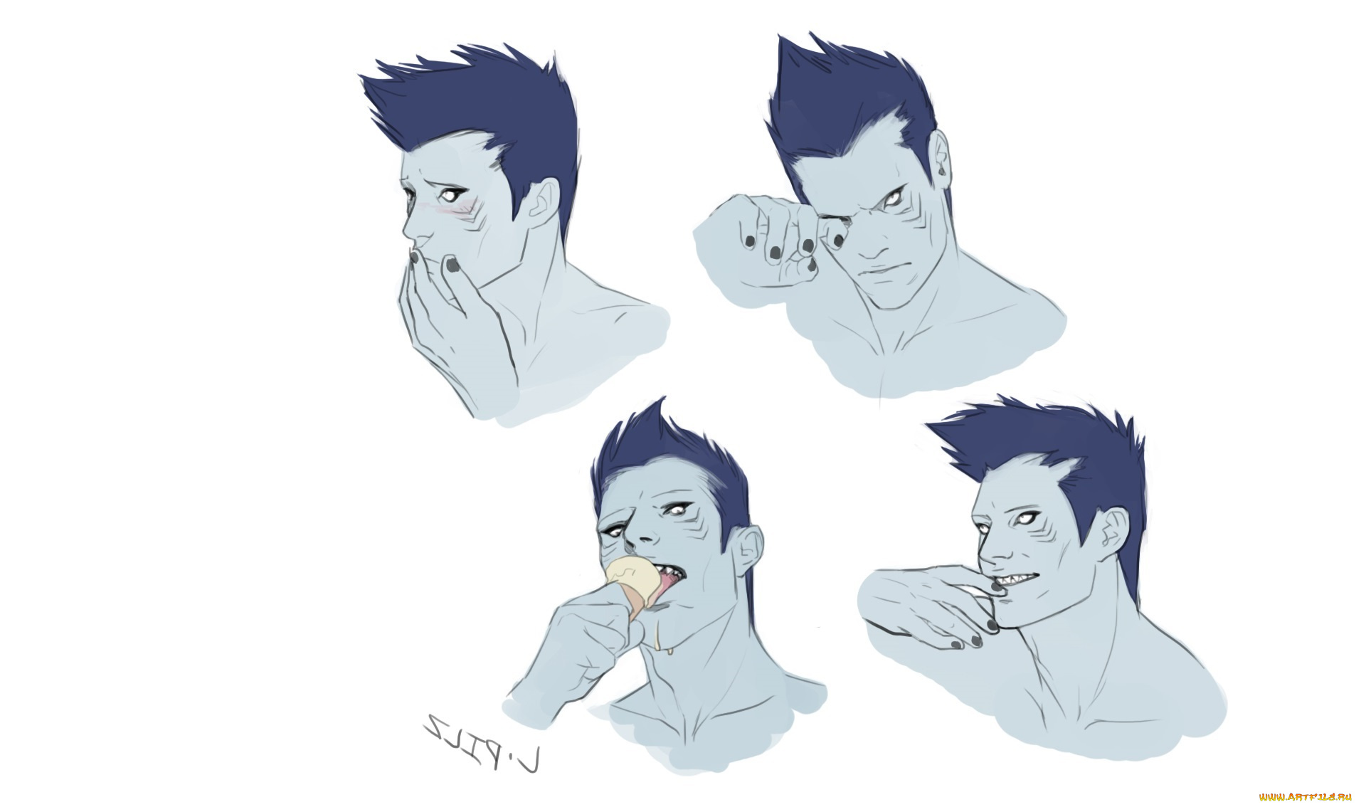 разное, арты, туман, мечник, парень, кисаме, наруто, аниме, арт