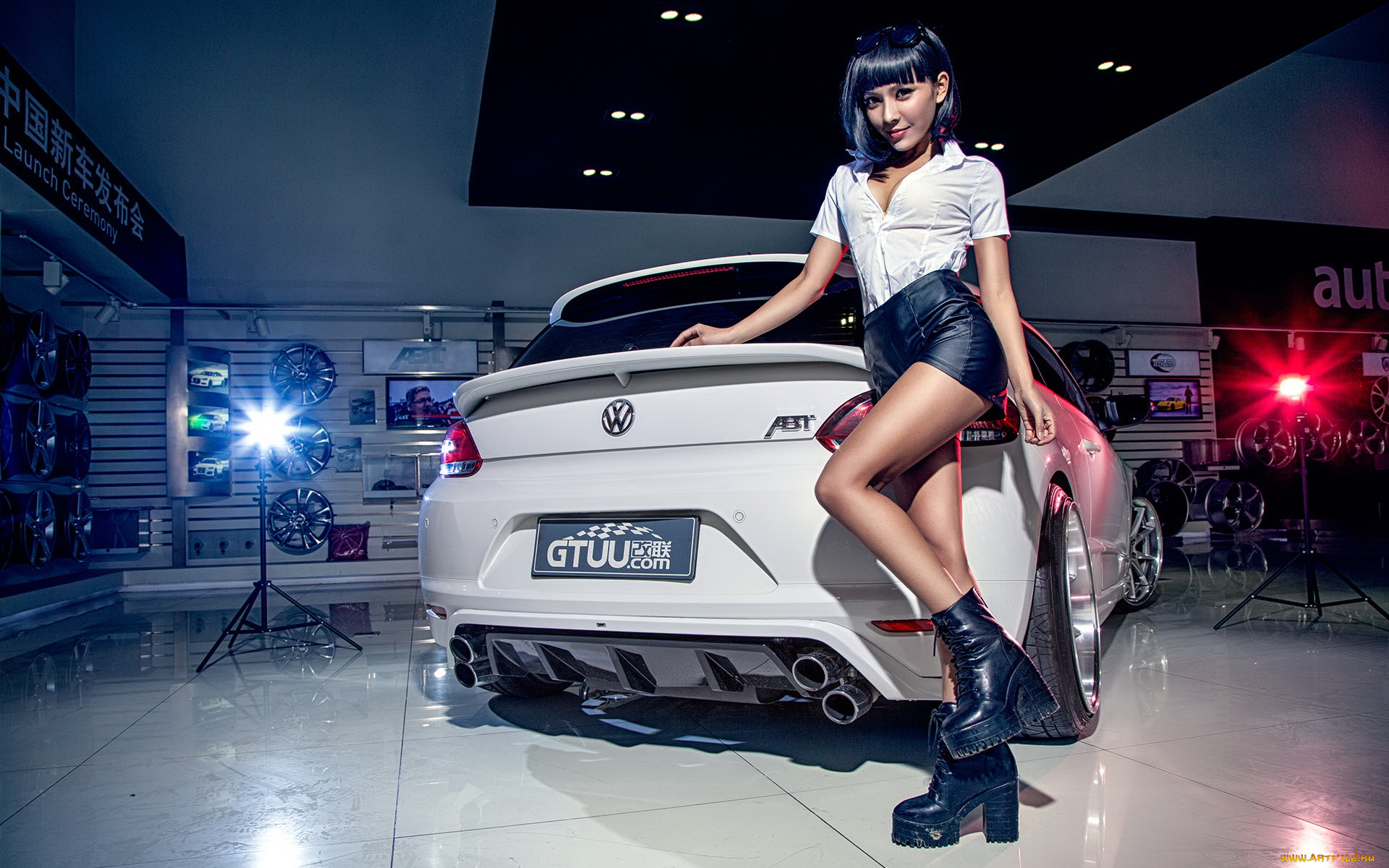 автомобили, -авто, с, девушками, азиатка, автомобиль, фон, взгляд, девушка