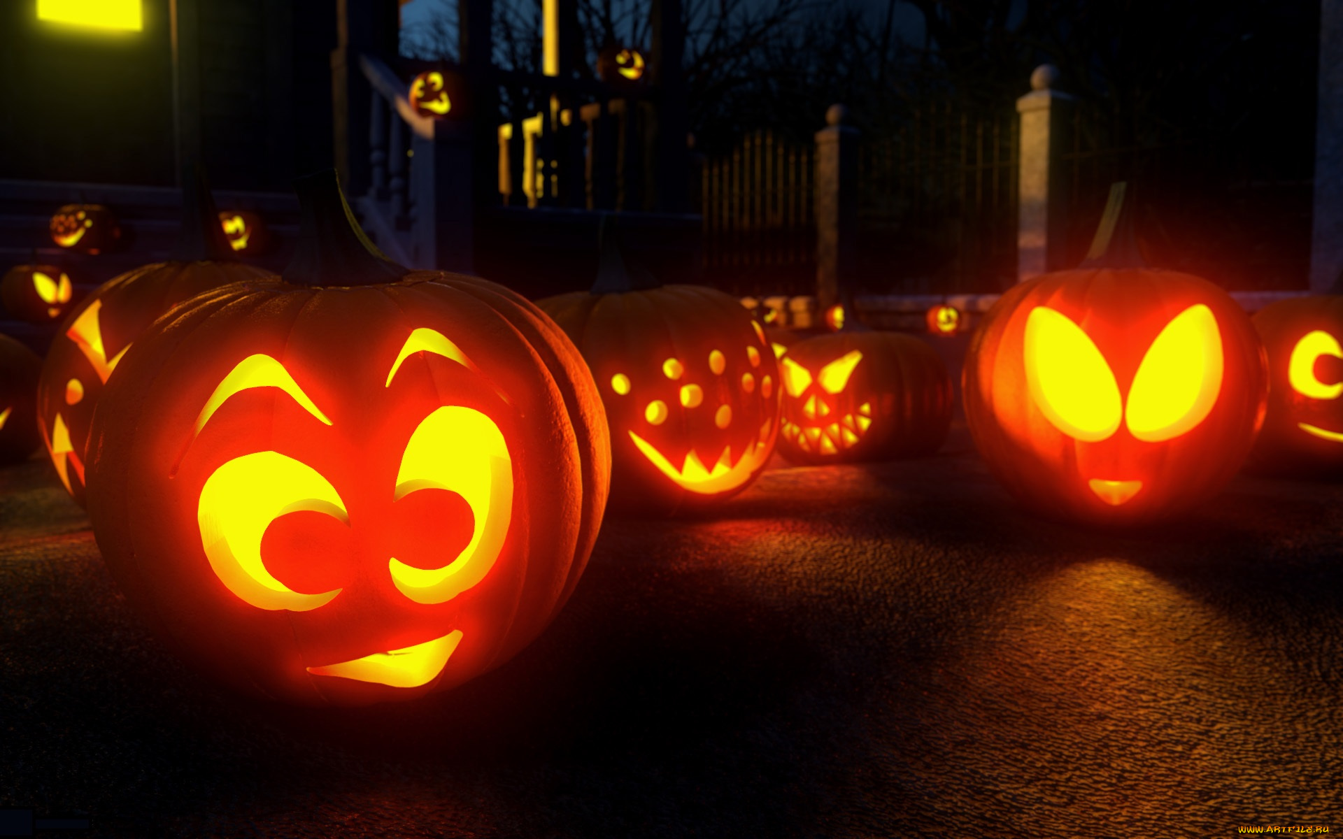 праздничные, хэллоуин, тыквы