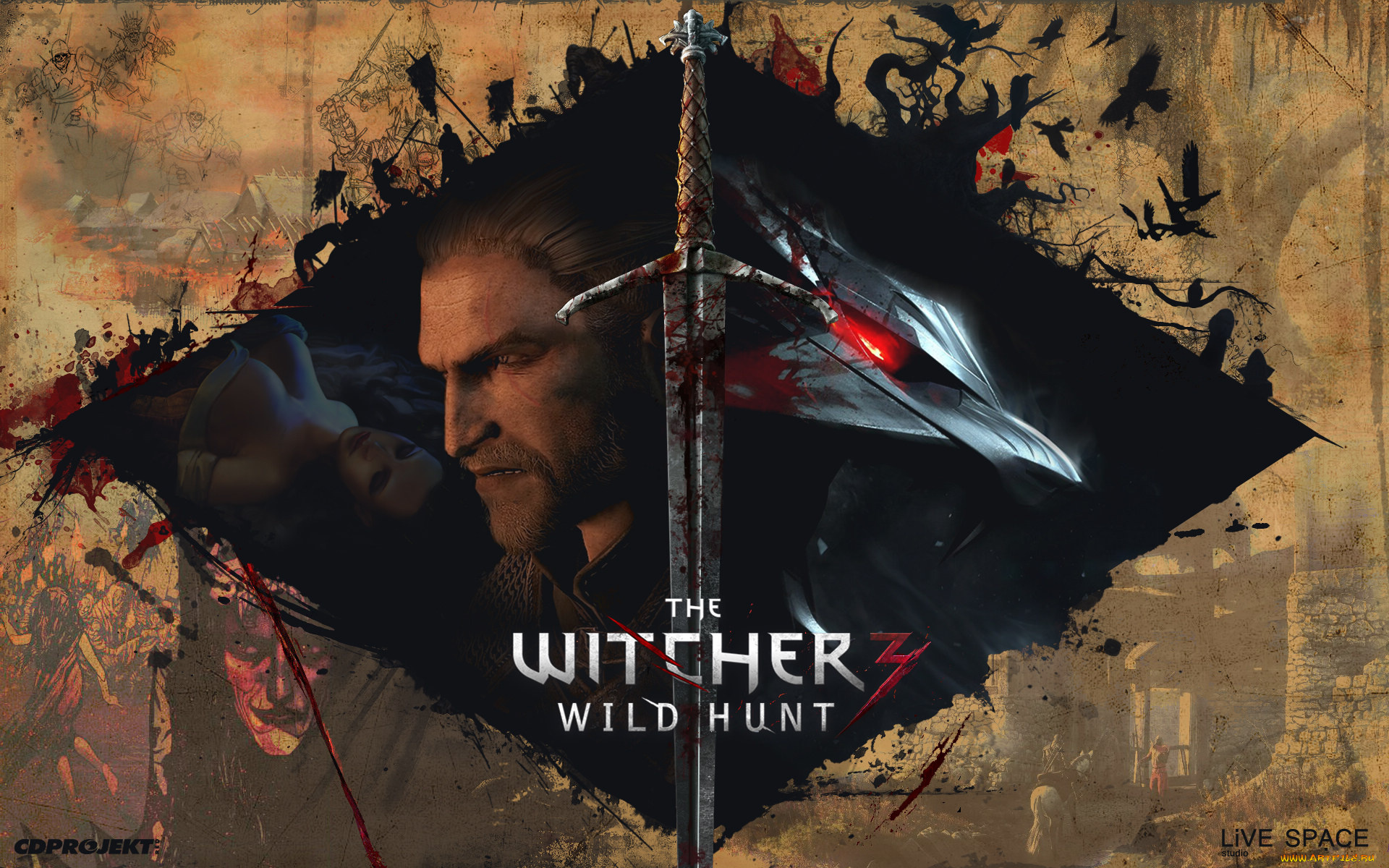 видео, игры, the, witcher, 3, , wild, hunt, лицо, меч