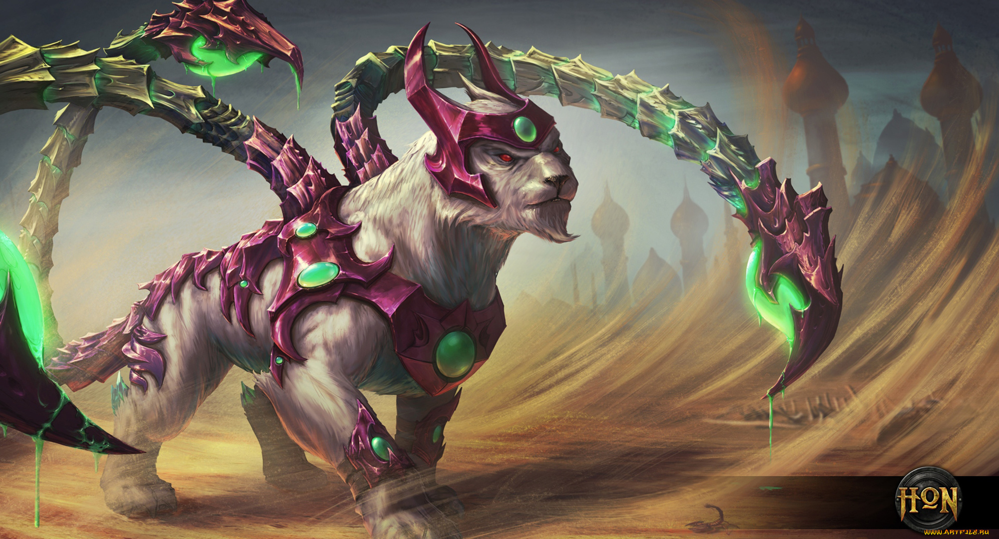 видео, игры, heroes, of, newerth, hon, persian, manticore, арт, песок, пустыня, химера, броня, bramble, heroes, of, newerth