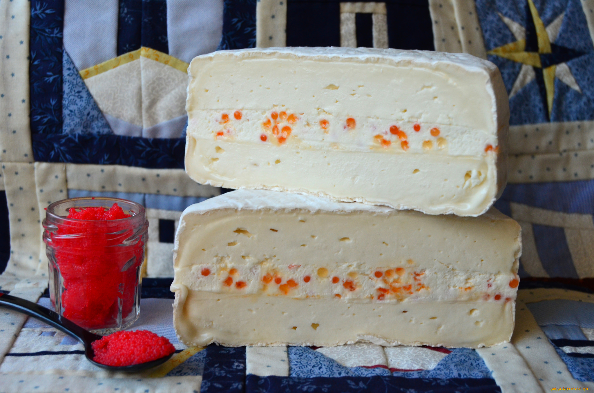 tou, dels, til·lers, con, huevos, de, trucha, еда, сырные, изделия, сыр