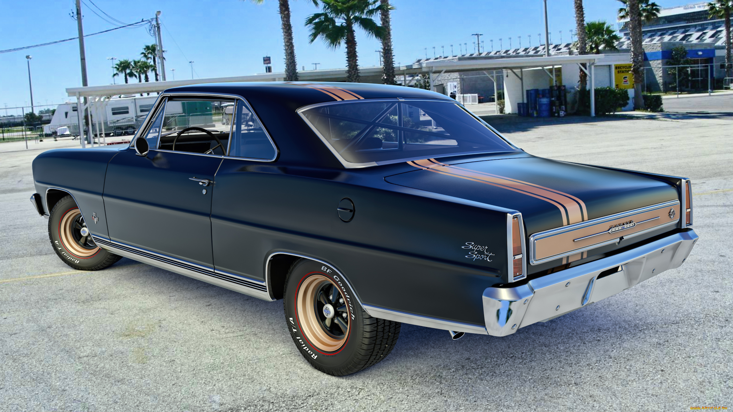 автомобили, 3д, ss, nova, chevrolet, 1966г