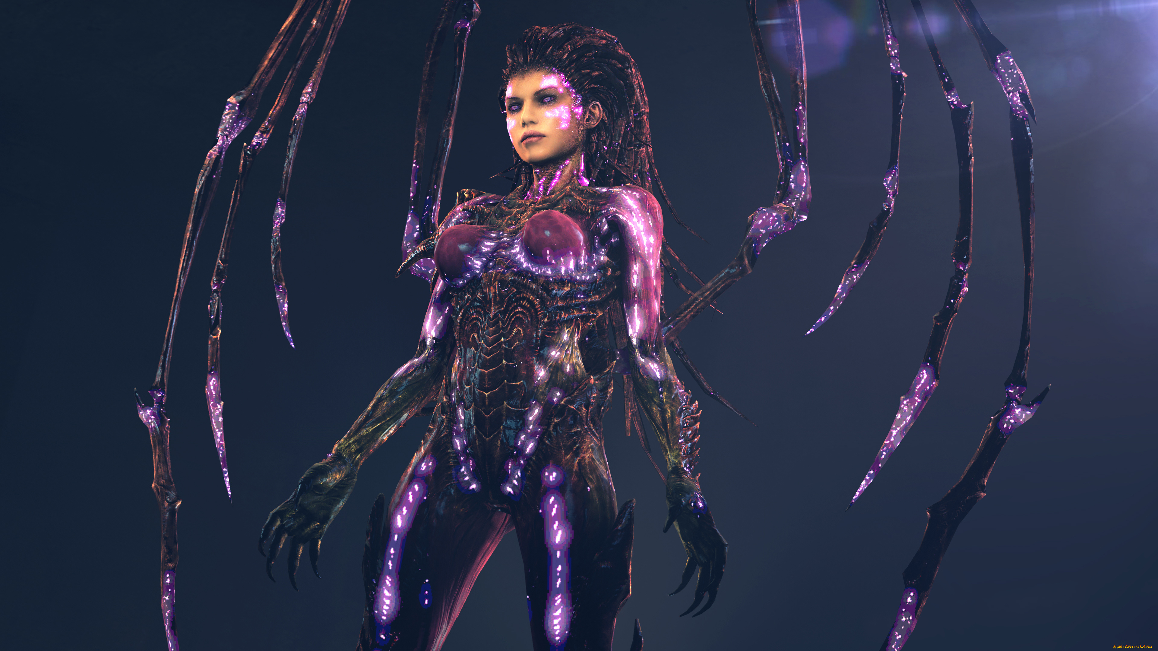 видео, игры, starcraft, ii, , heart, of, the, swarm, sarah, kerrigan, starcraft, 2, zerg, queen, of, blades, fan, art