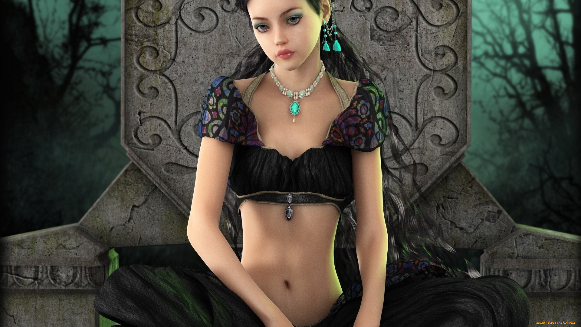 3д, графика, люди, , people, девушка, взгляд, фон