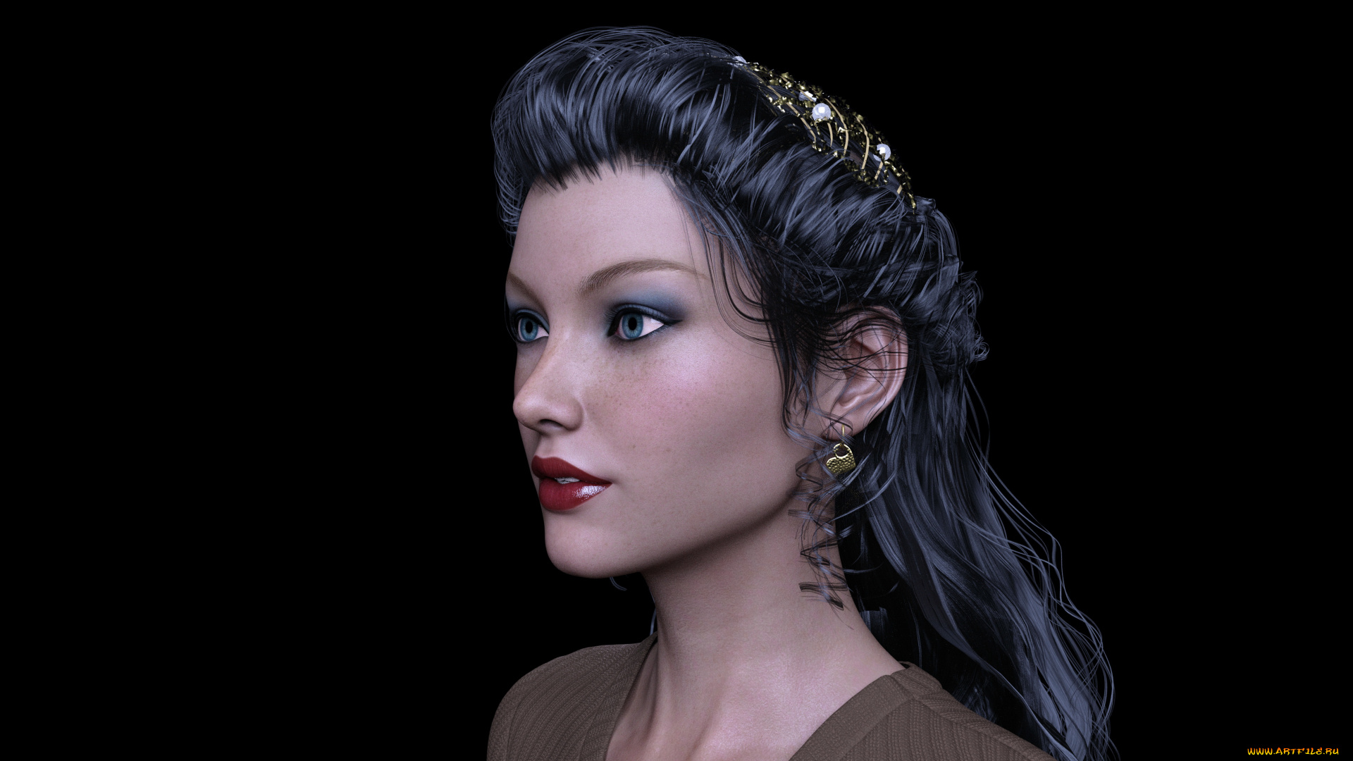 3д, графика, портрет, , portraits, девушка, взгляд, фон