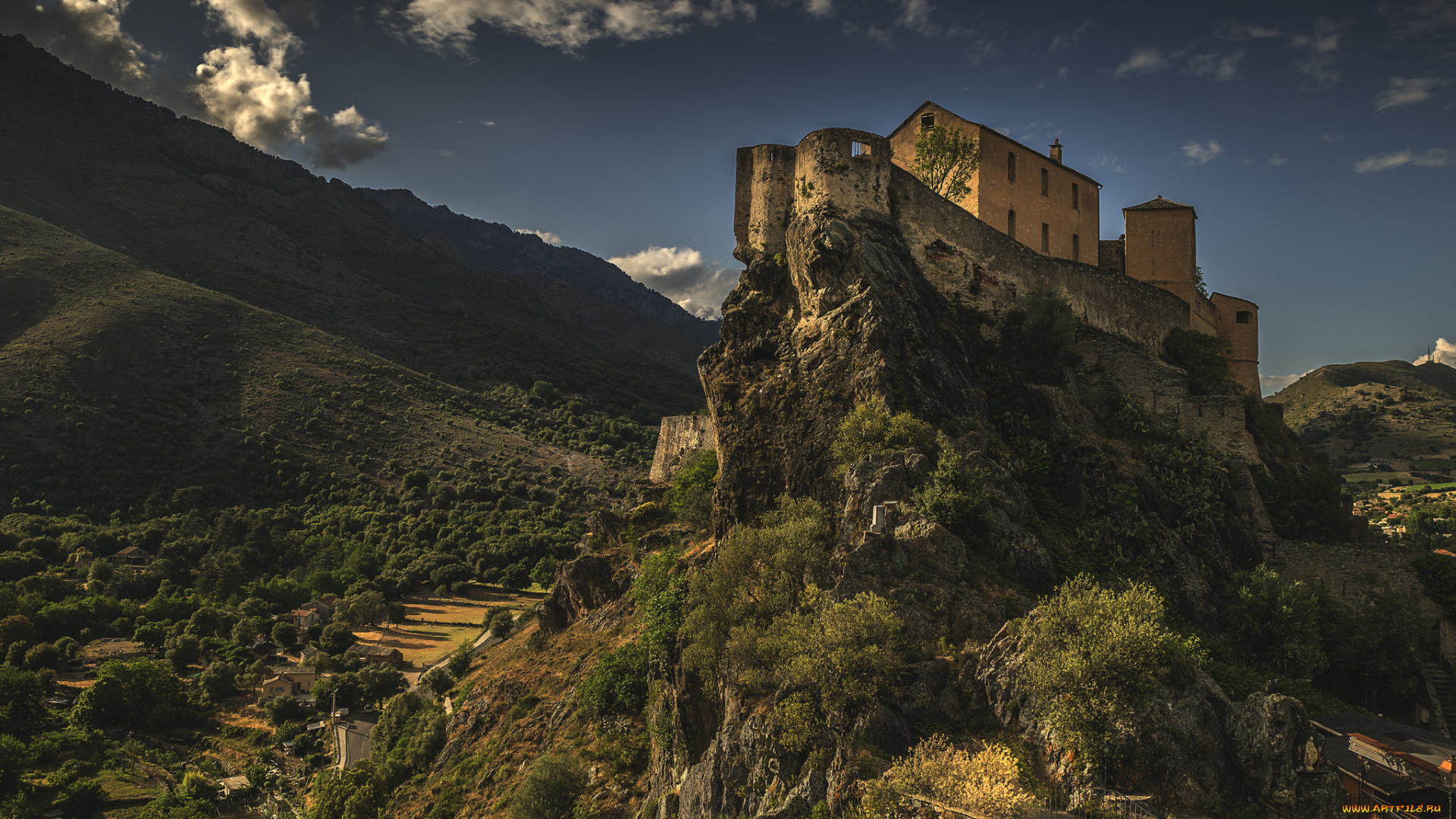 corsica, города, -, пейзажи, скала, горы