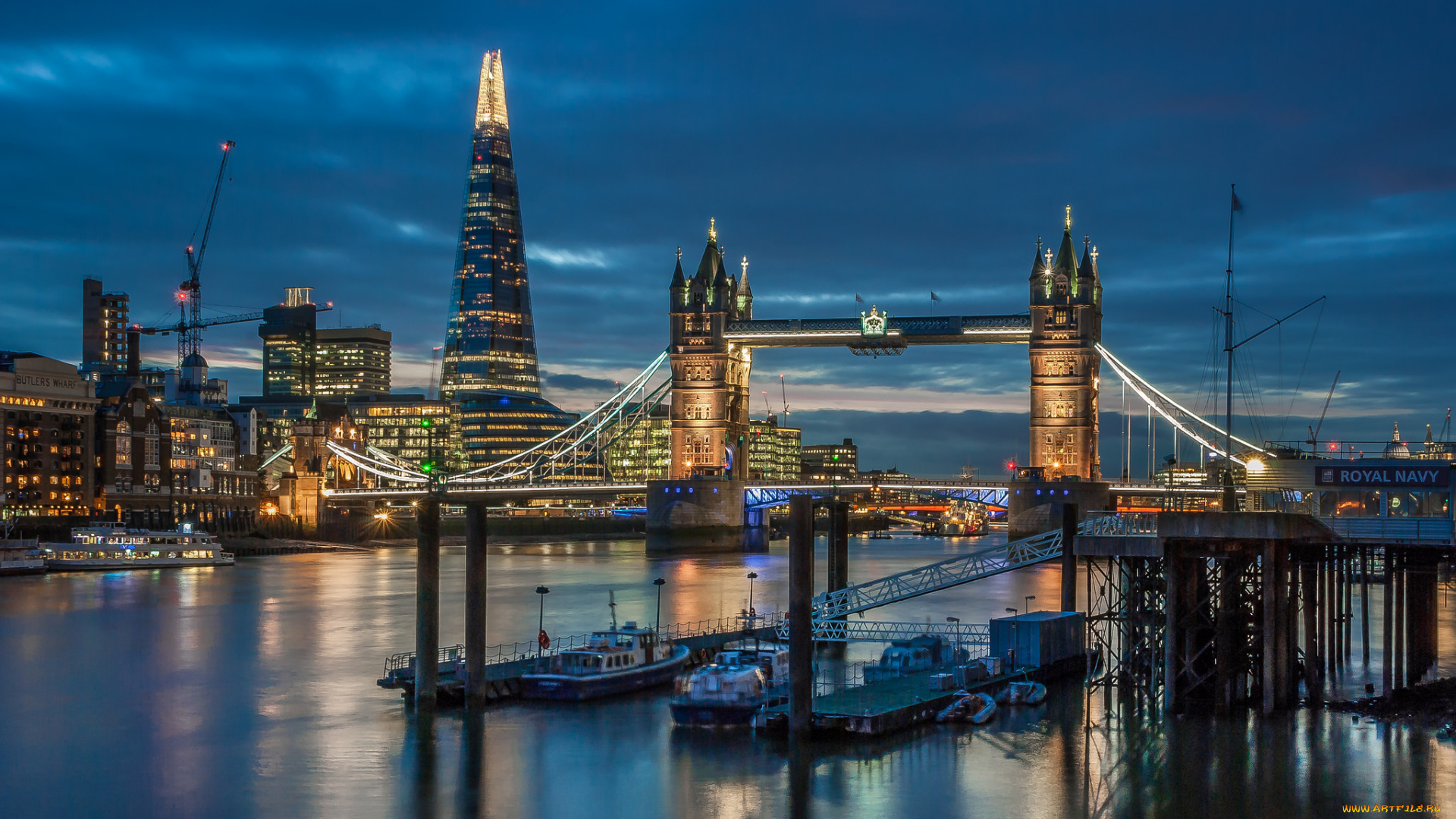 london, города, лондон, , великобритания, огни, мост, ночь