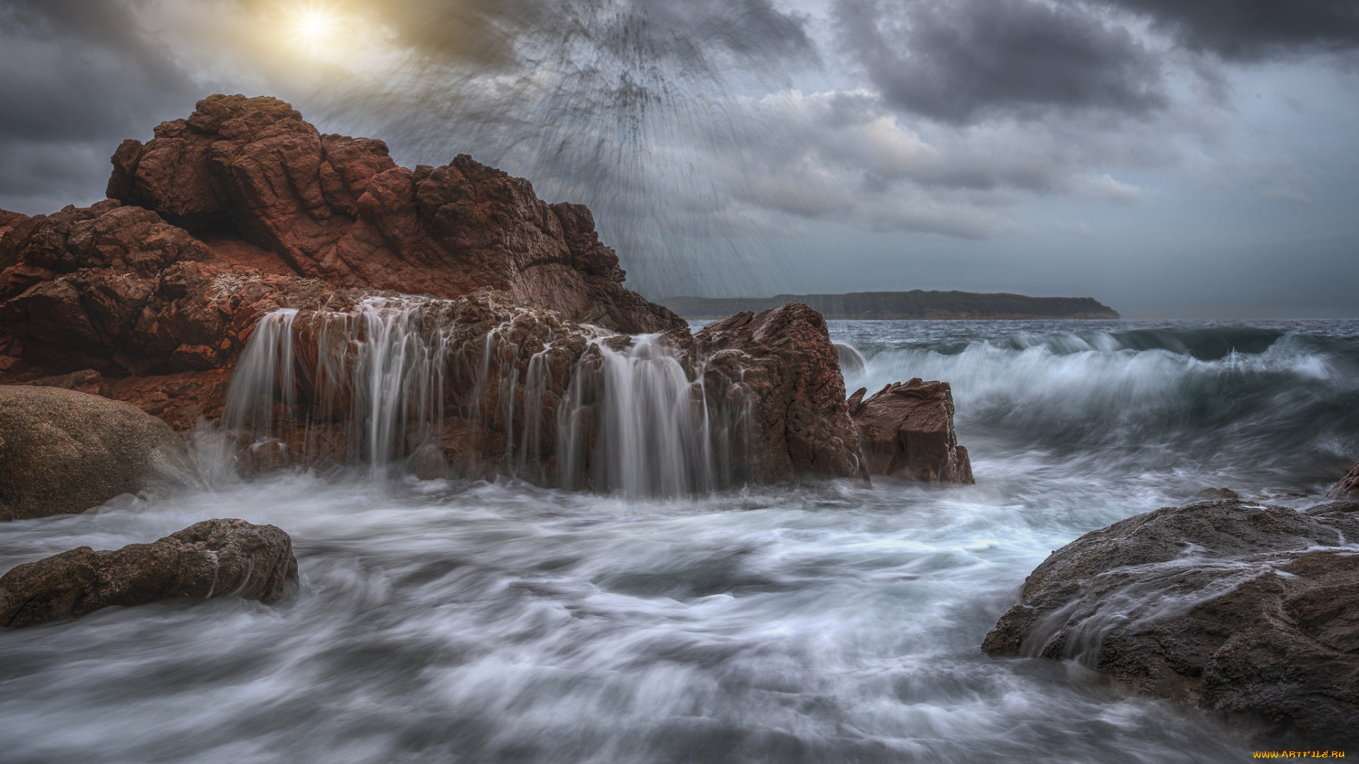 природа, побережье, прибой