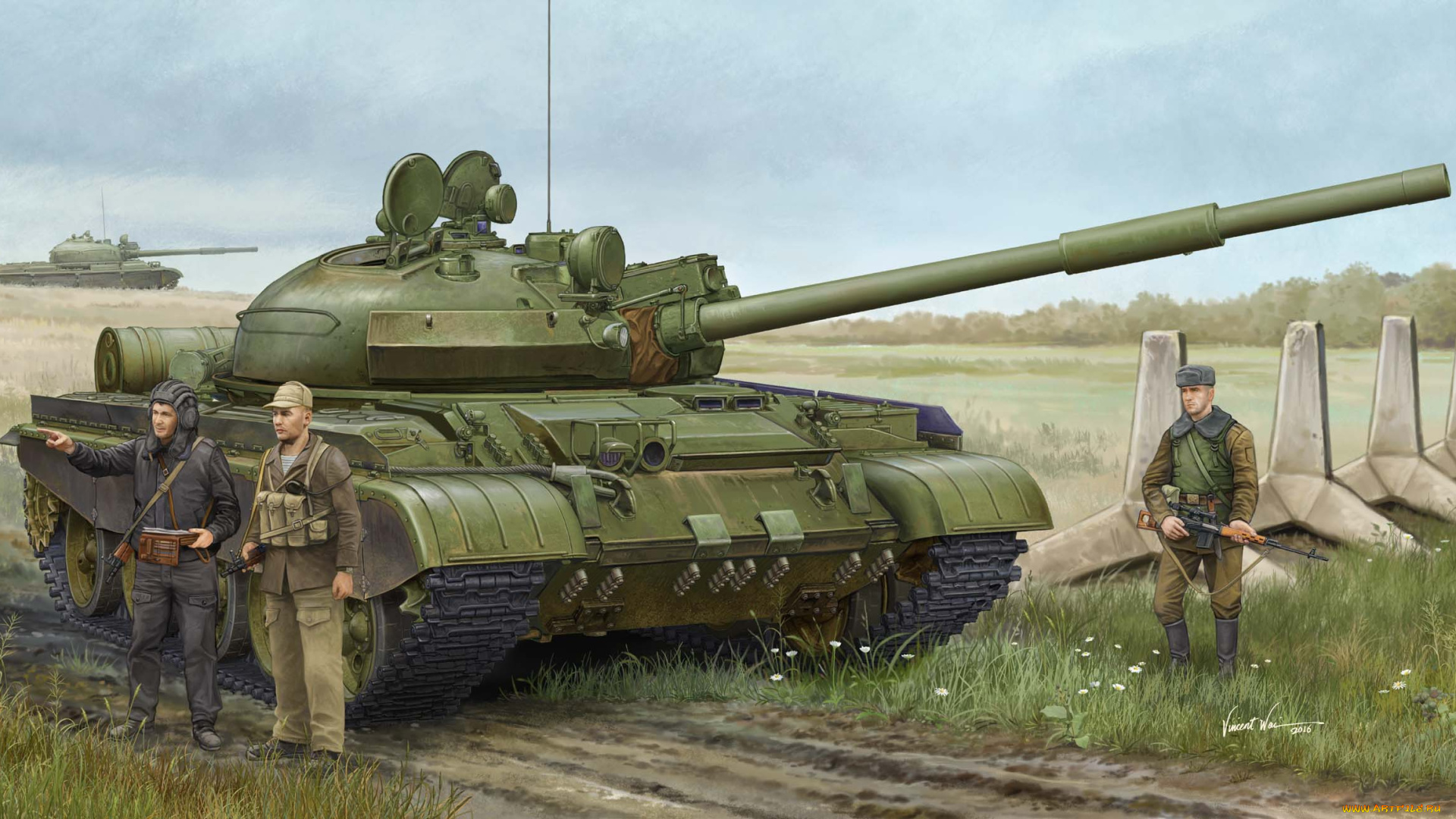 рисованное, армия, танк, солдаты