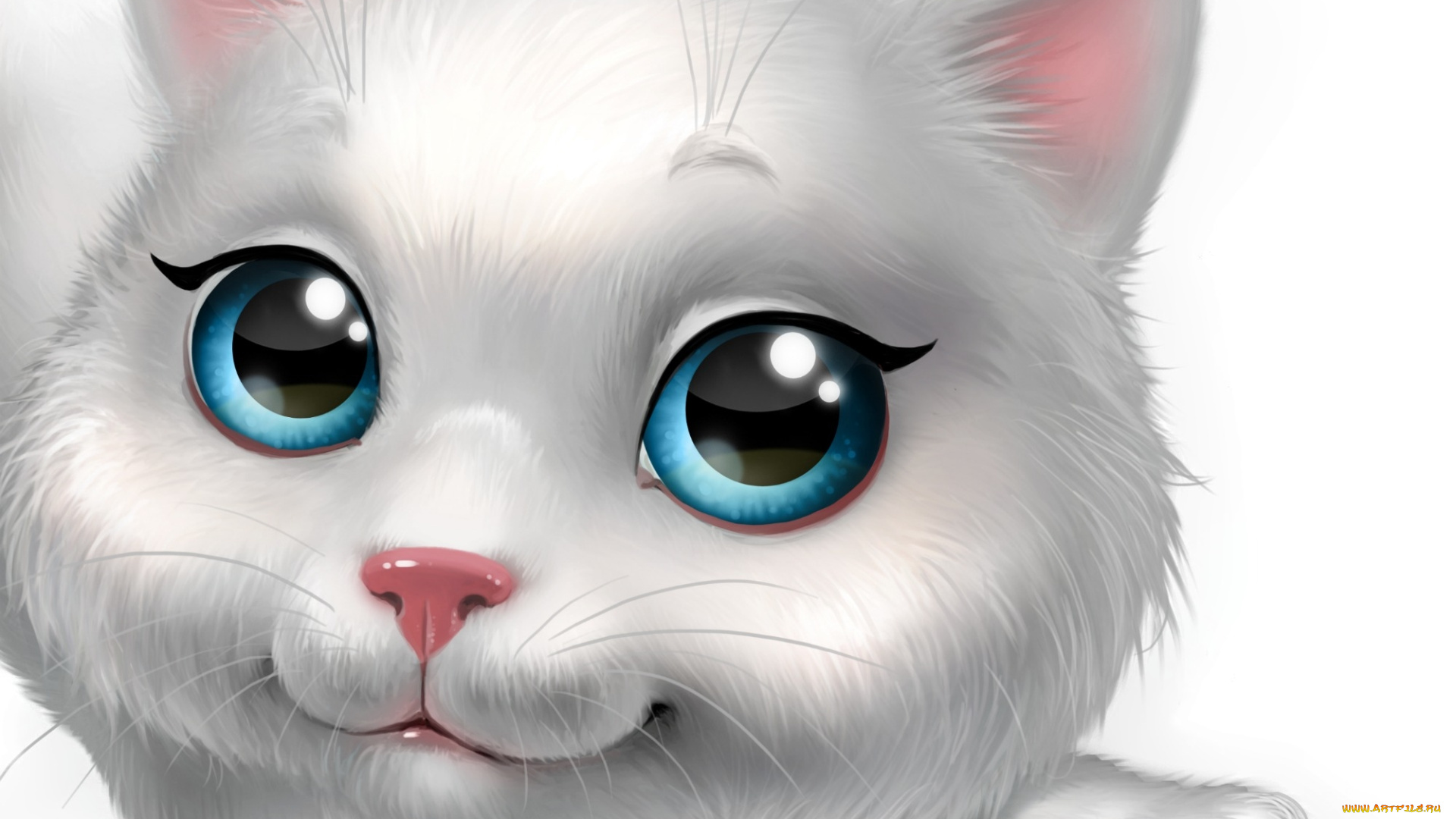 рисованное, животные, , коты, фон, взгляд, кот