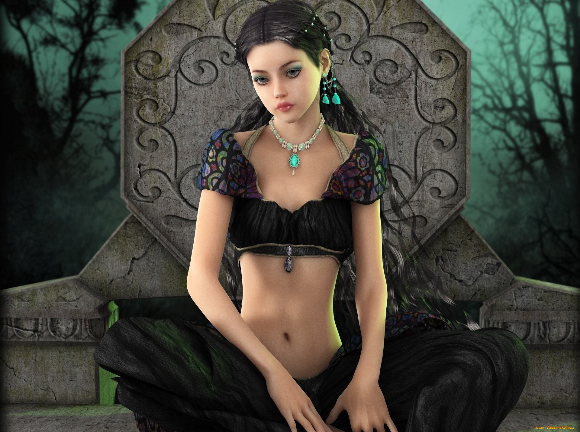 3д, графика, люди, , people, девушка, взгляд, фон