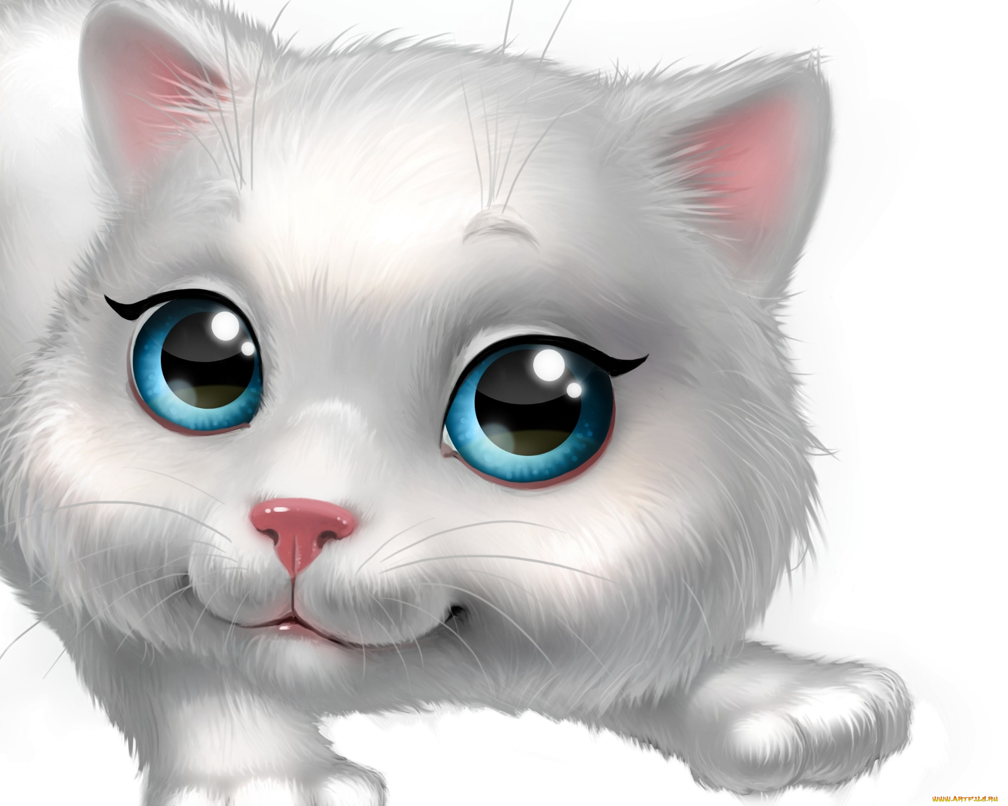 рисованное, животные, , коты, фон, взгляд, кот