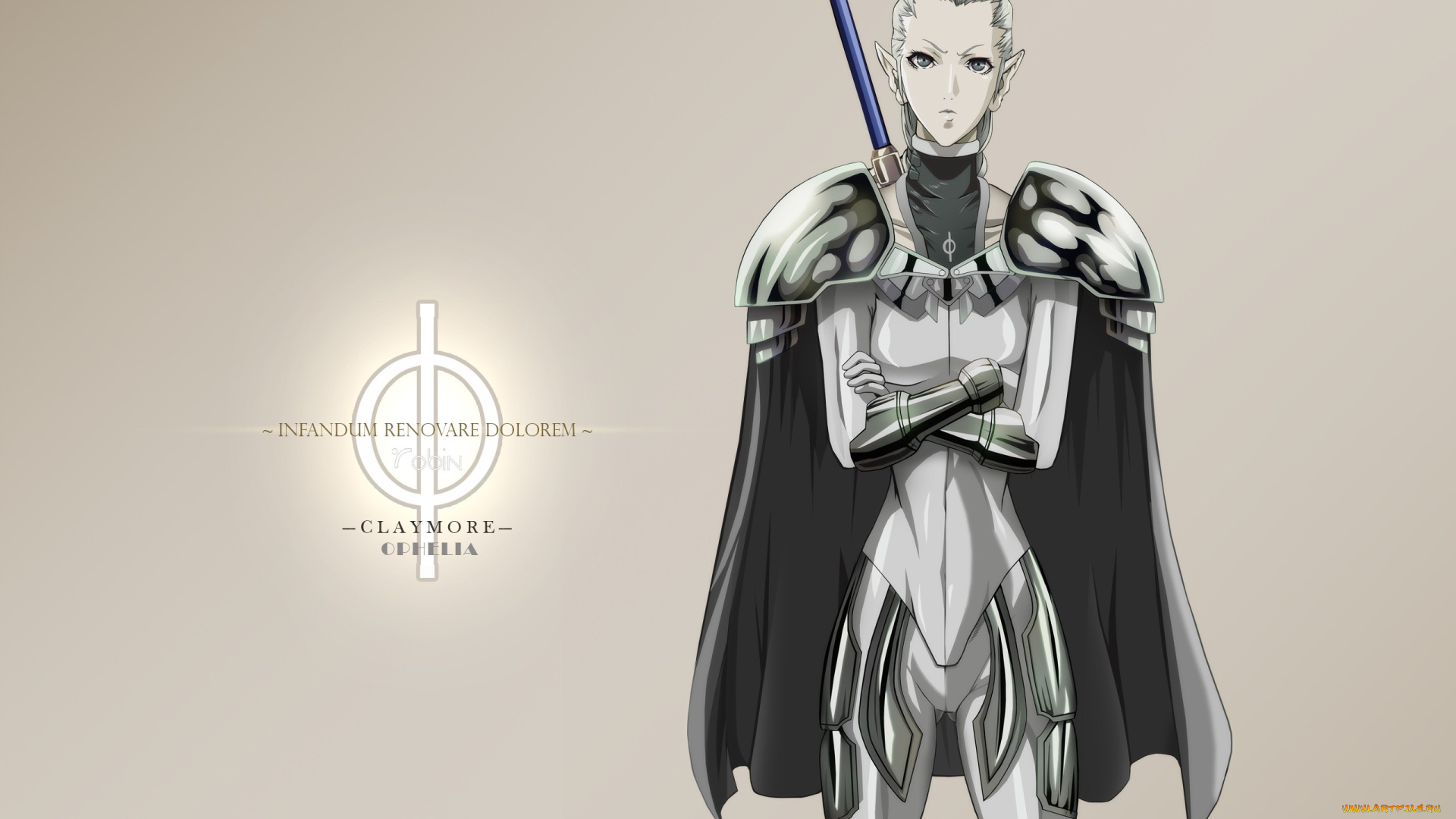 аниме, claymore, девушка, арт, фон