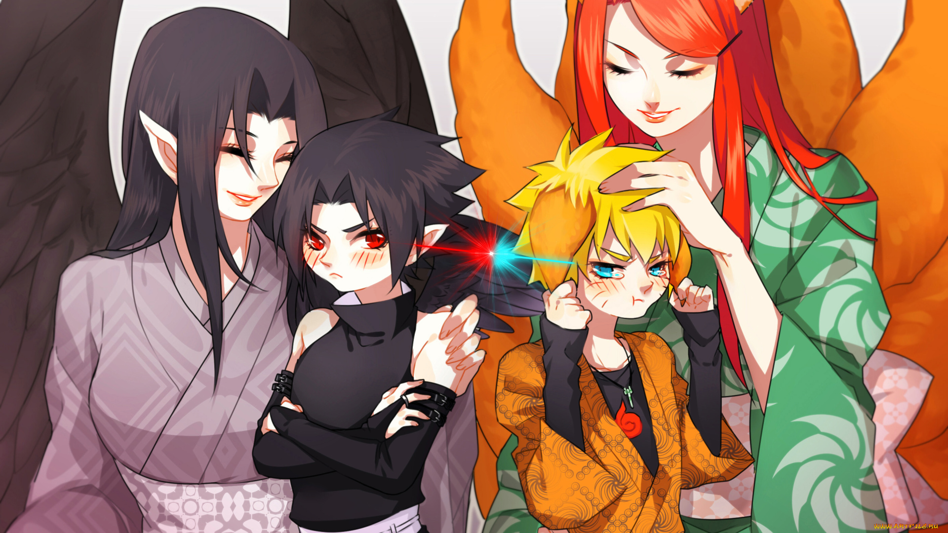 аниме, naruto, саске, наруто, кушина