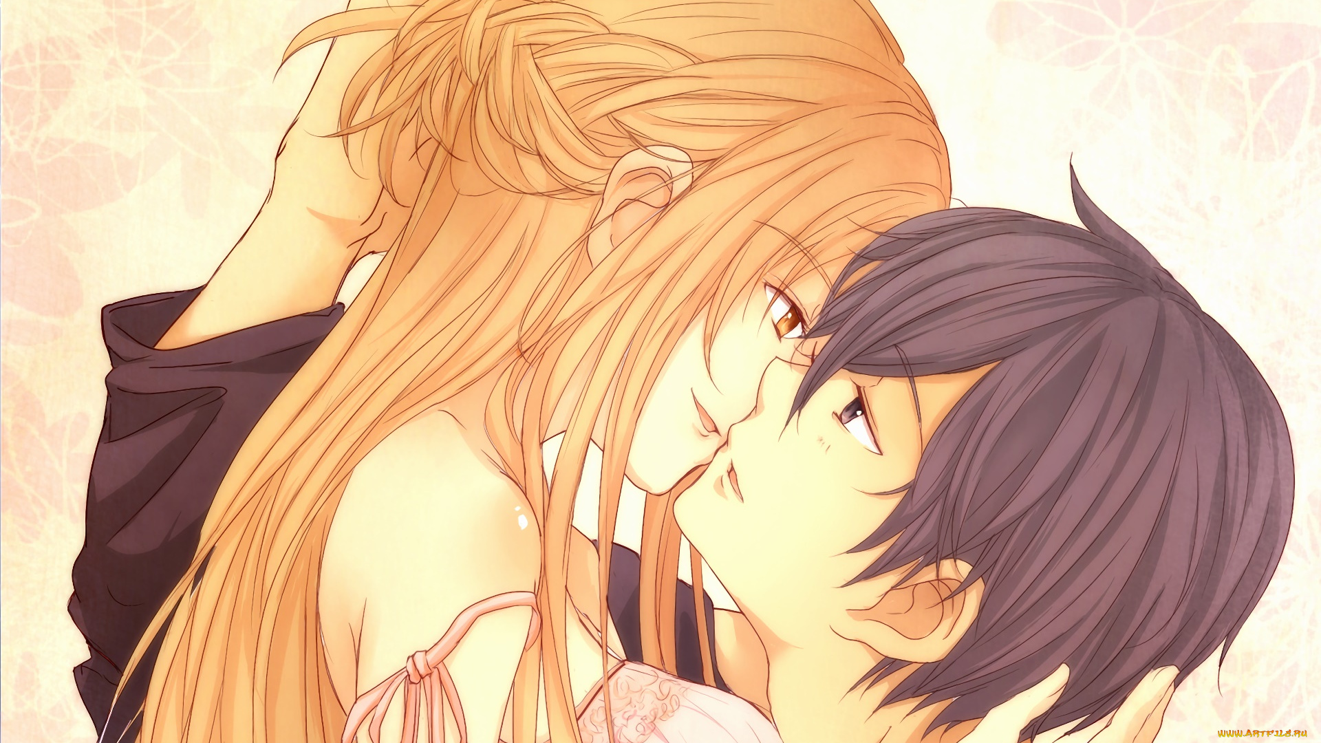 аниме, sword, art, online, девушка, взгляд, фон