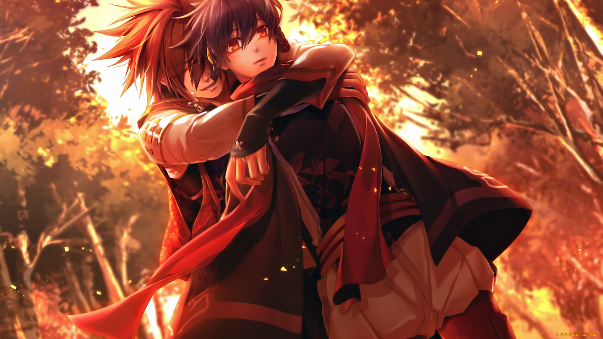 аниме, toki, no, kizuna, двое, парень, девушка