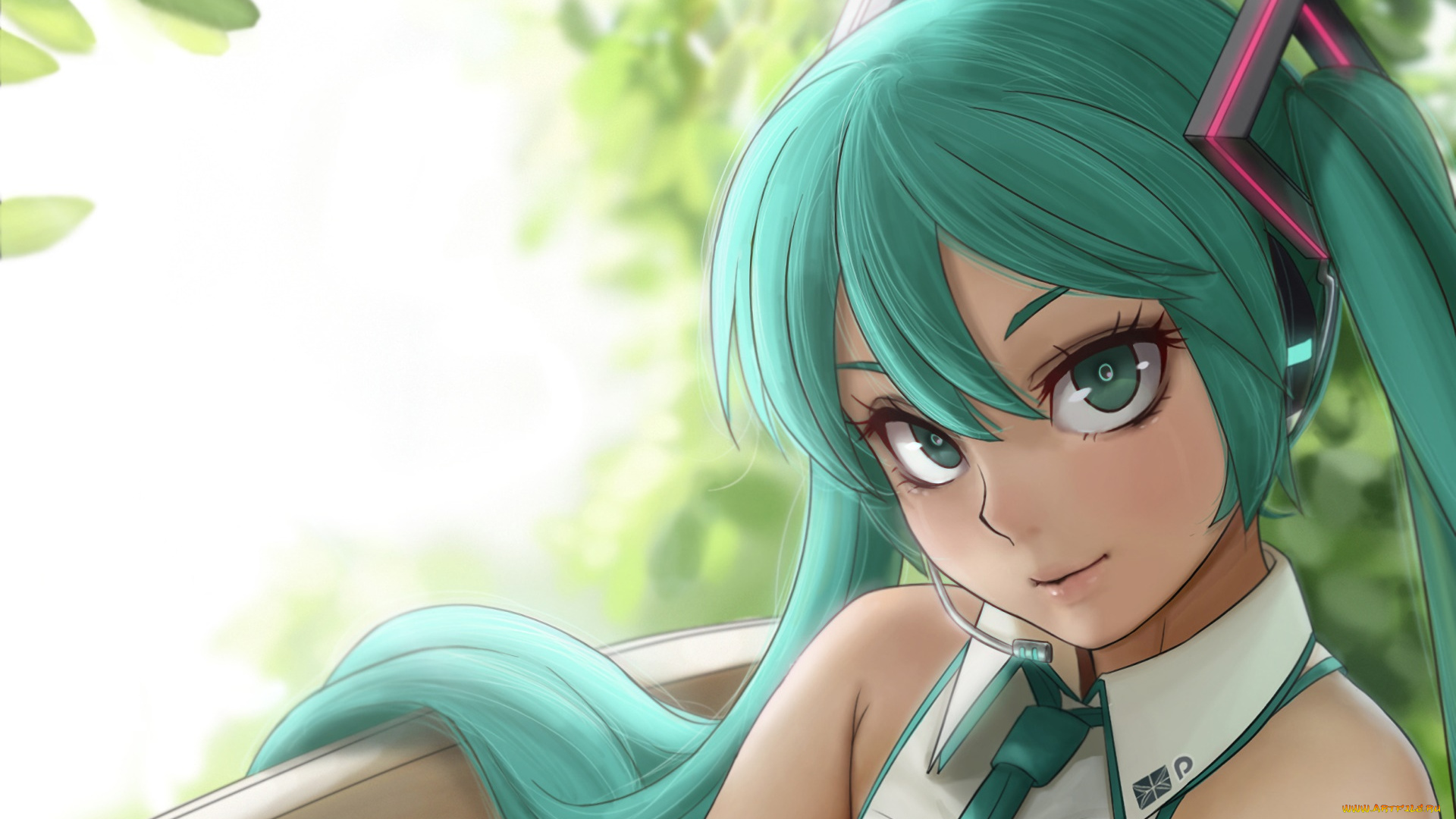 аниме, vocaloid, фон, взгляд, девушка