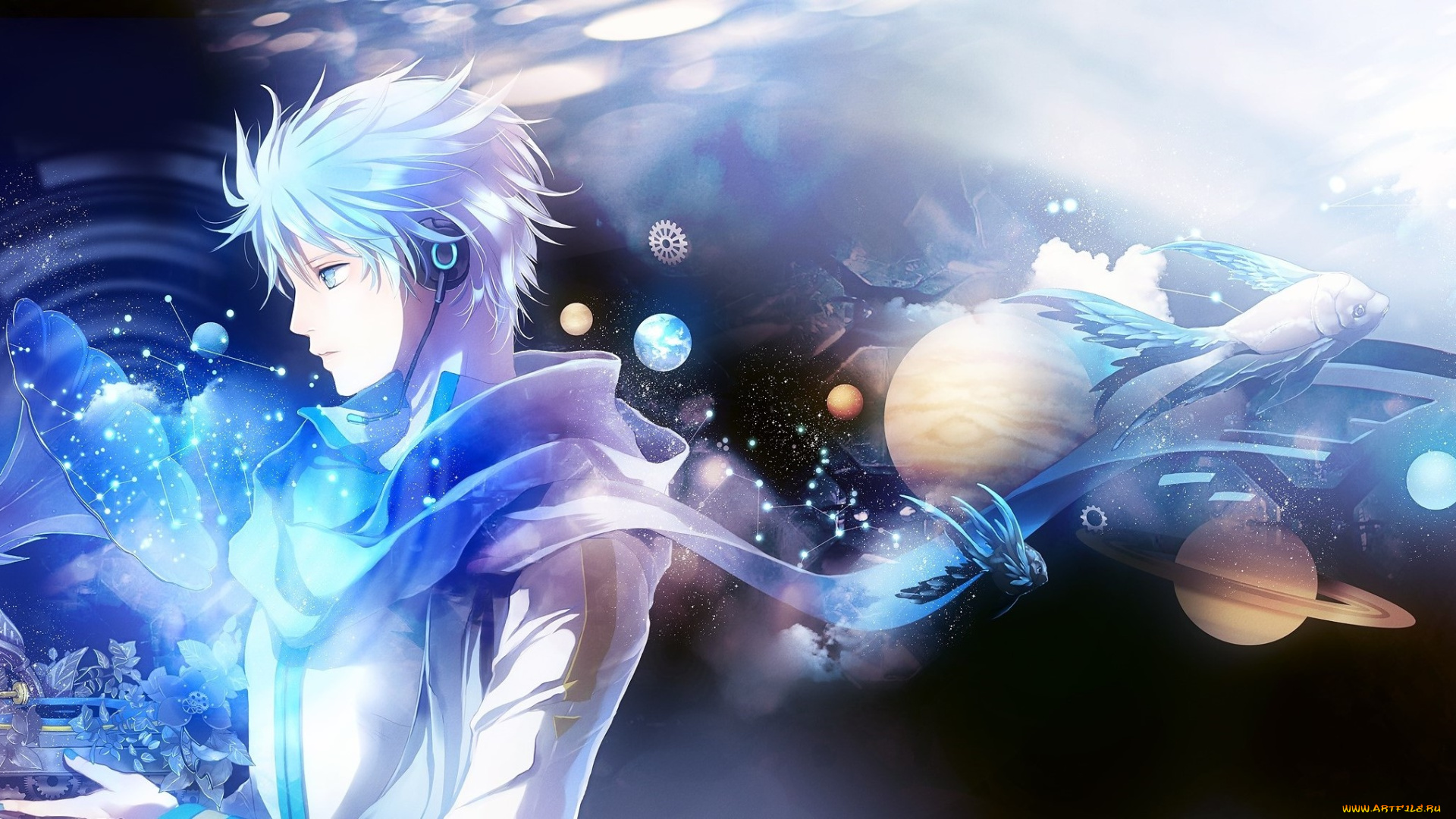 аниме, vocaloid, фон, взгляд, девушка