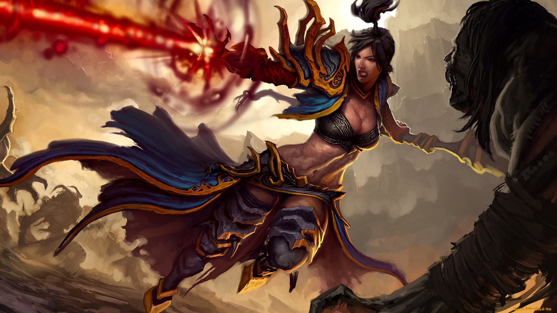 фэнтези, девушки, битва, нежить, магия, меч, девушка, латы, оружие