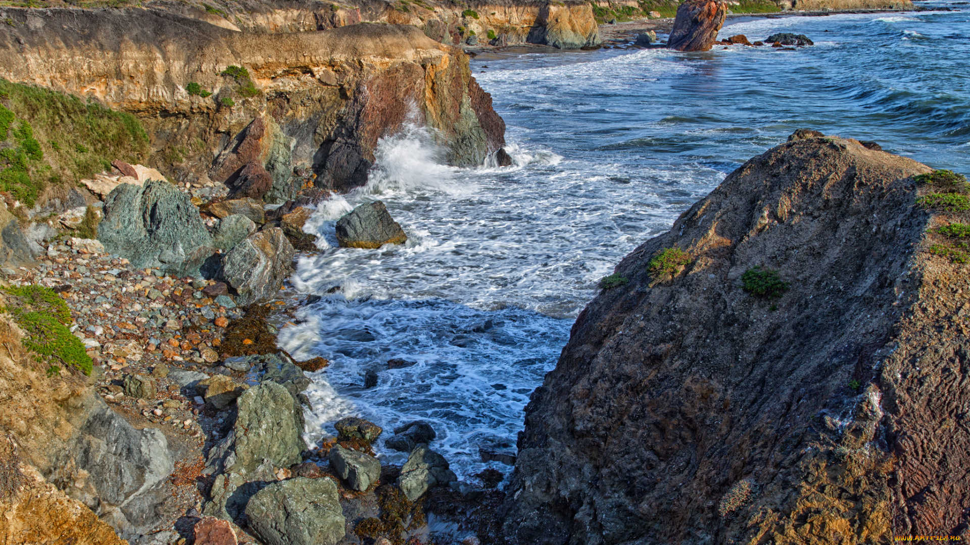 природа, побережье, простор