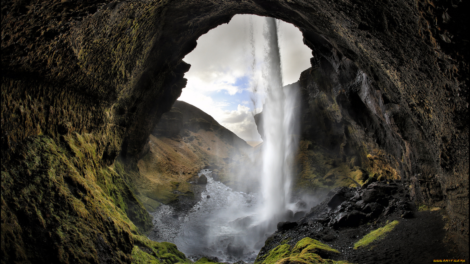 природа, водопады, лес, река, водопад