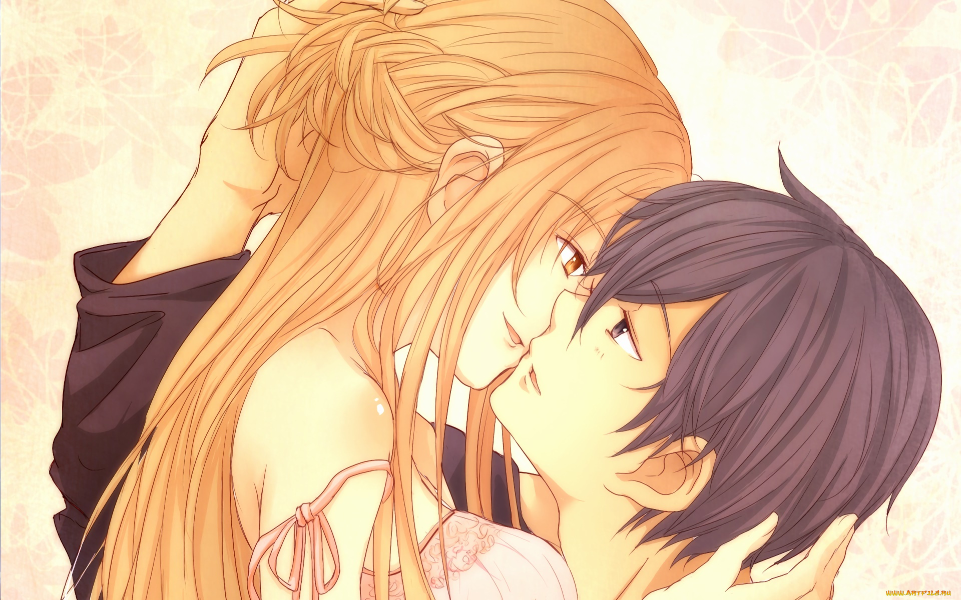 аниме, sword, art, online, девушка, взгляд, фон